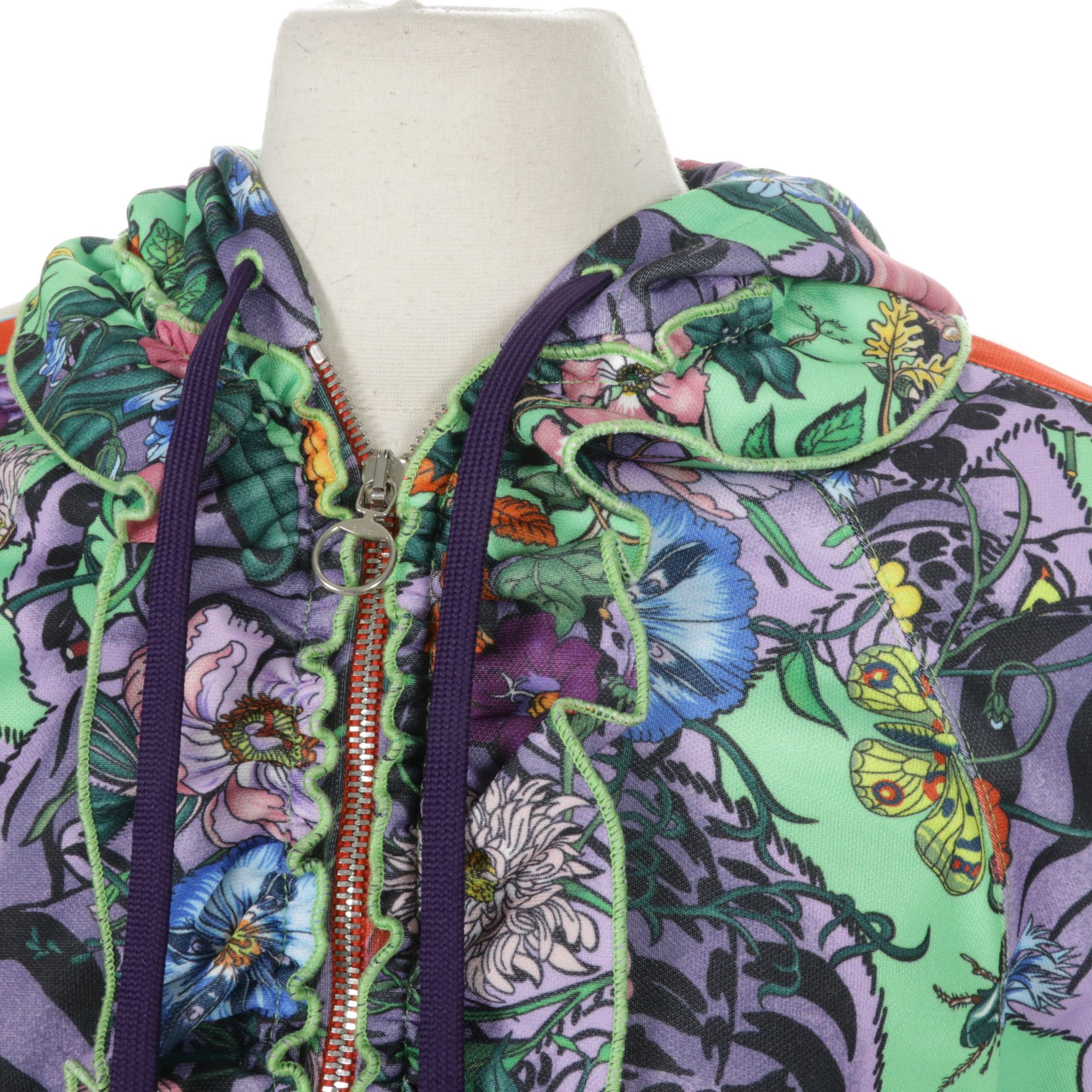 Gucci Floral Tiger Print Hooded Jersey Dress