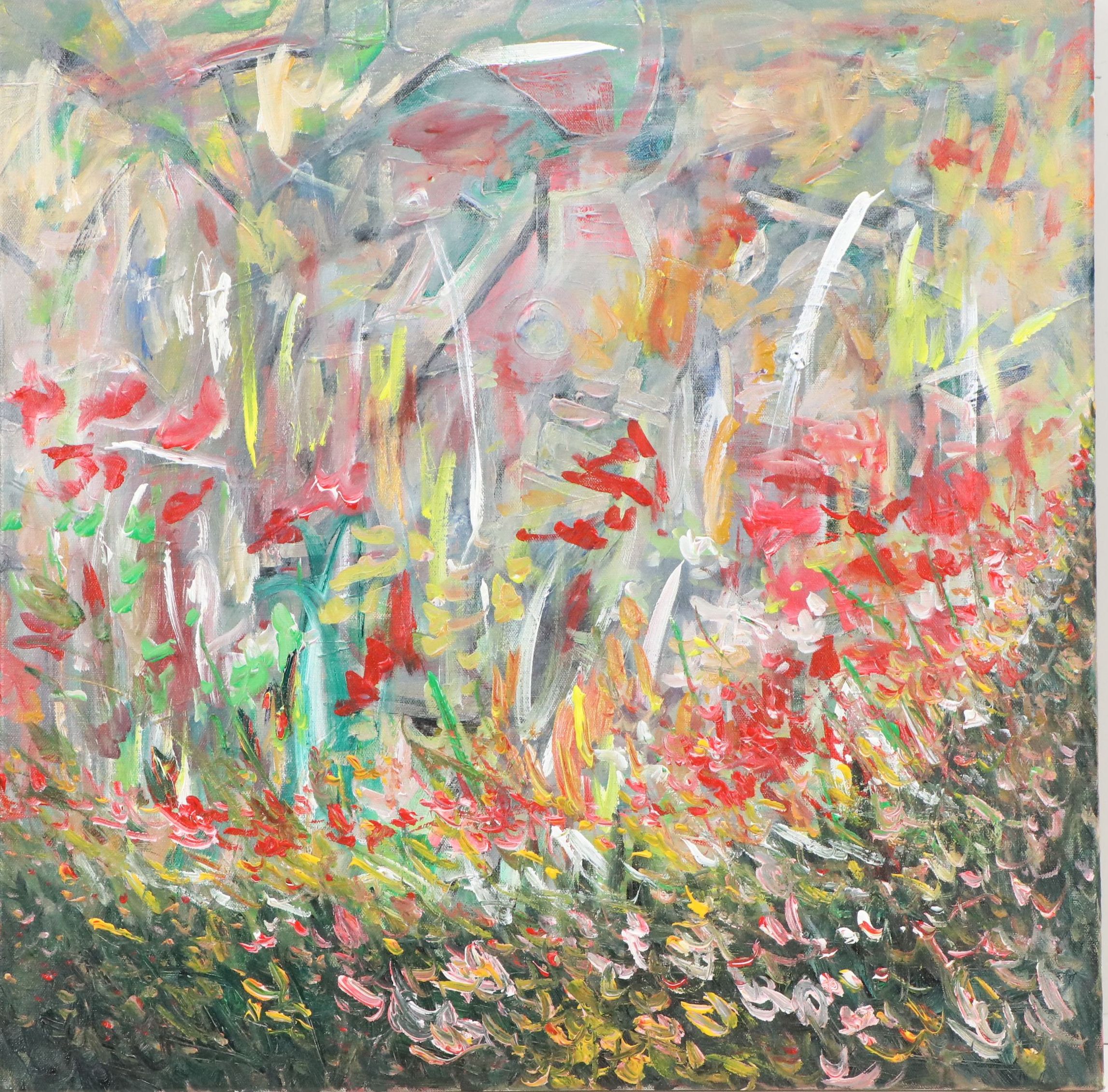 Saul Gefen Acrylic Painting "Rising Garden," 2026