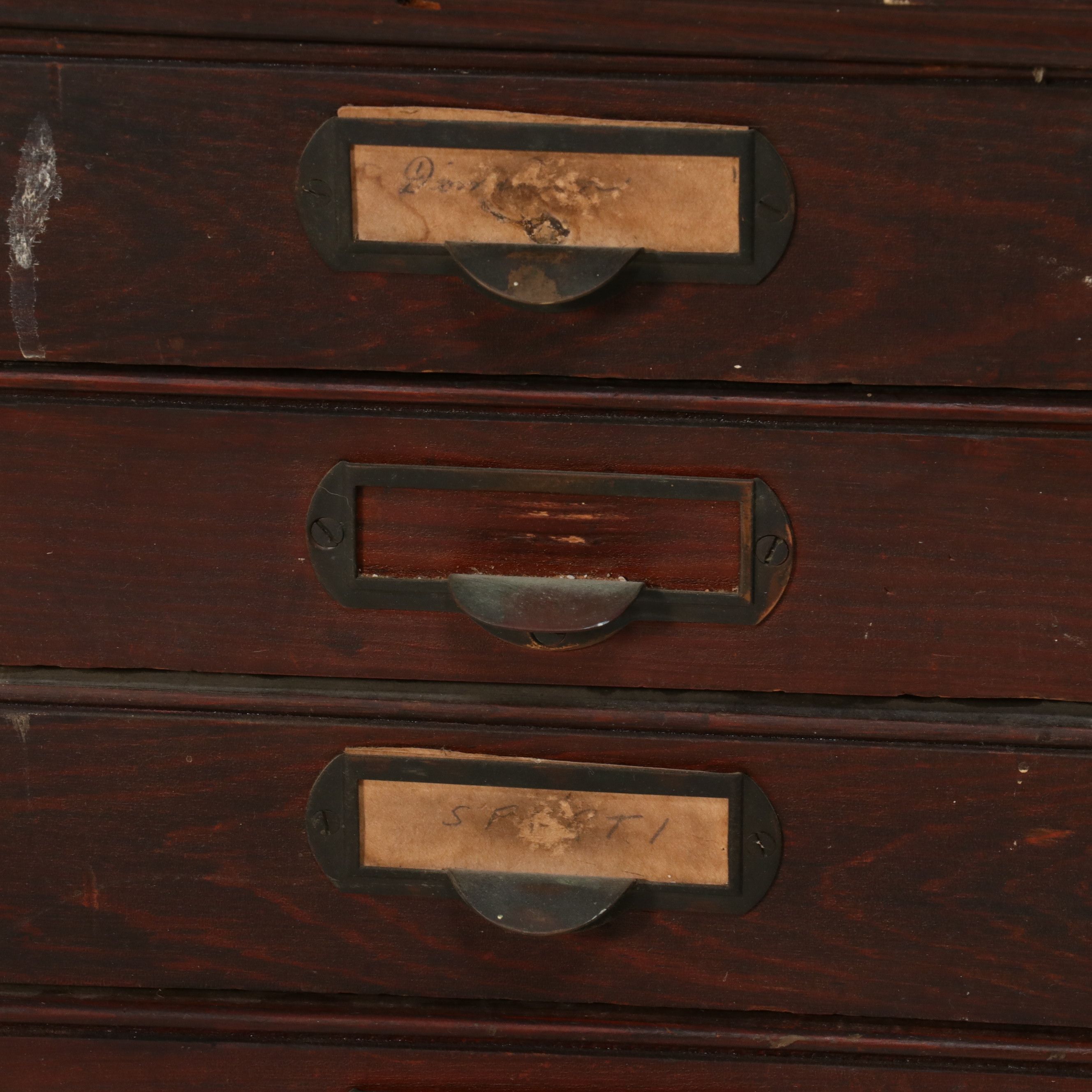 Industrial Multi-Drawer Wooden Workshop Cabinet, Early 20th Century