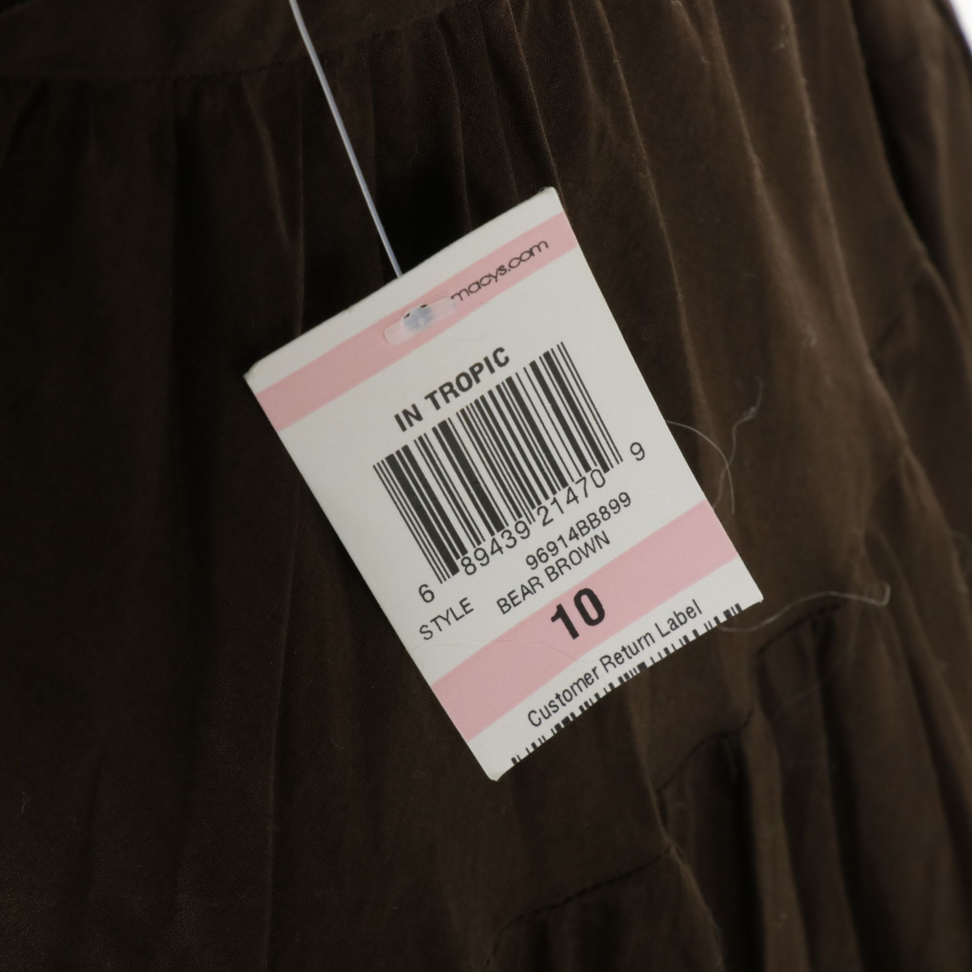 INC International Concepts Tiered Ruffle Espresso Brown Midi Skirt, Size 10