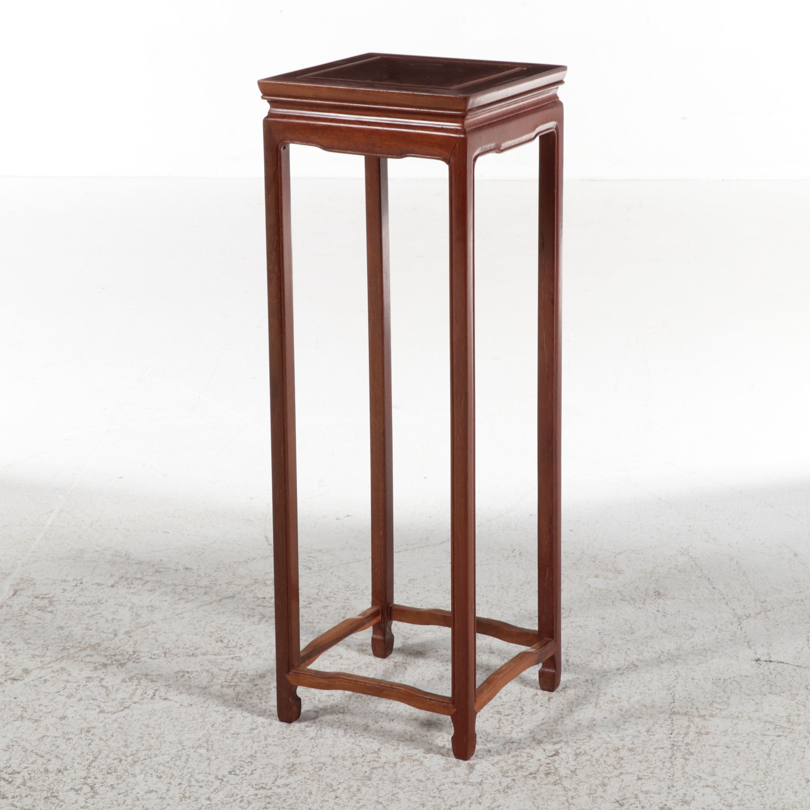 Chinese Ming-Style Hardwood Pedestal Plant Stand, Late 20th Century