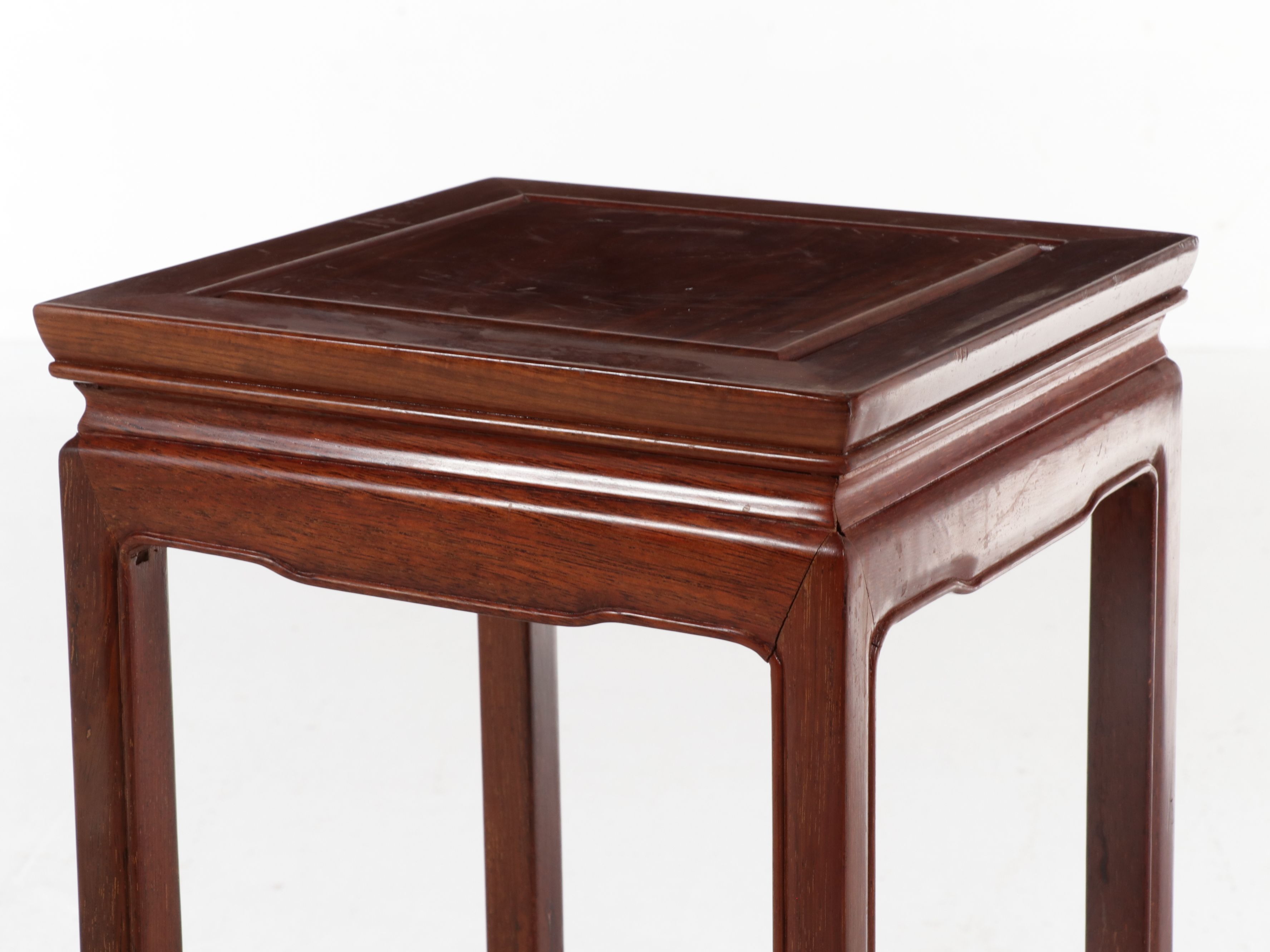 Chinese Ming-Style Hardwood Pedestal Plant Stand, Late 20th Century