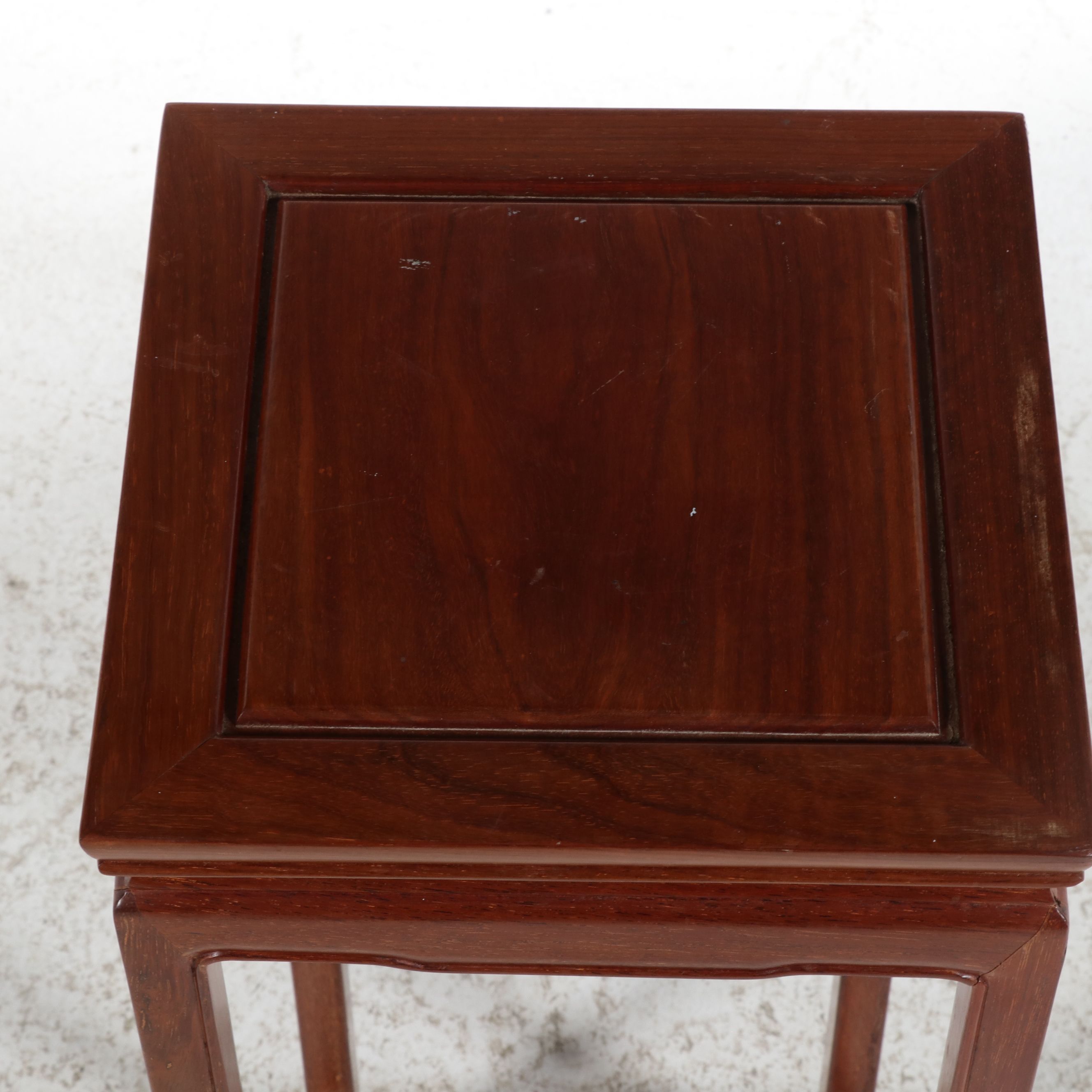 Chinese Ming-Style Hardwood Pedestal Plant Stand, Late 20th Century