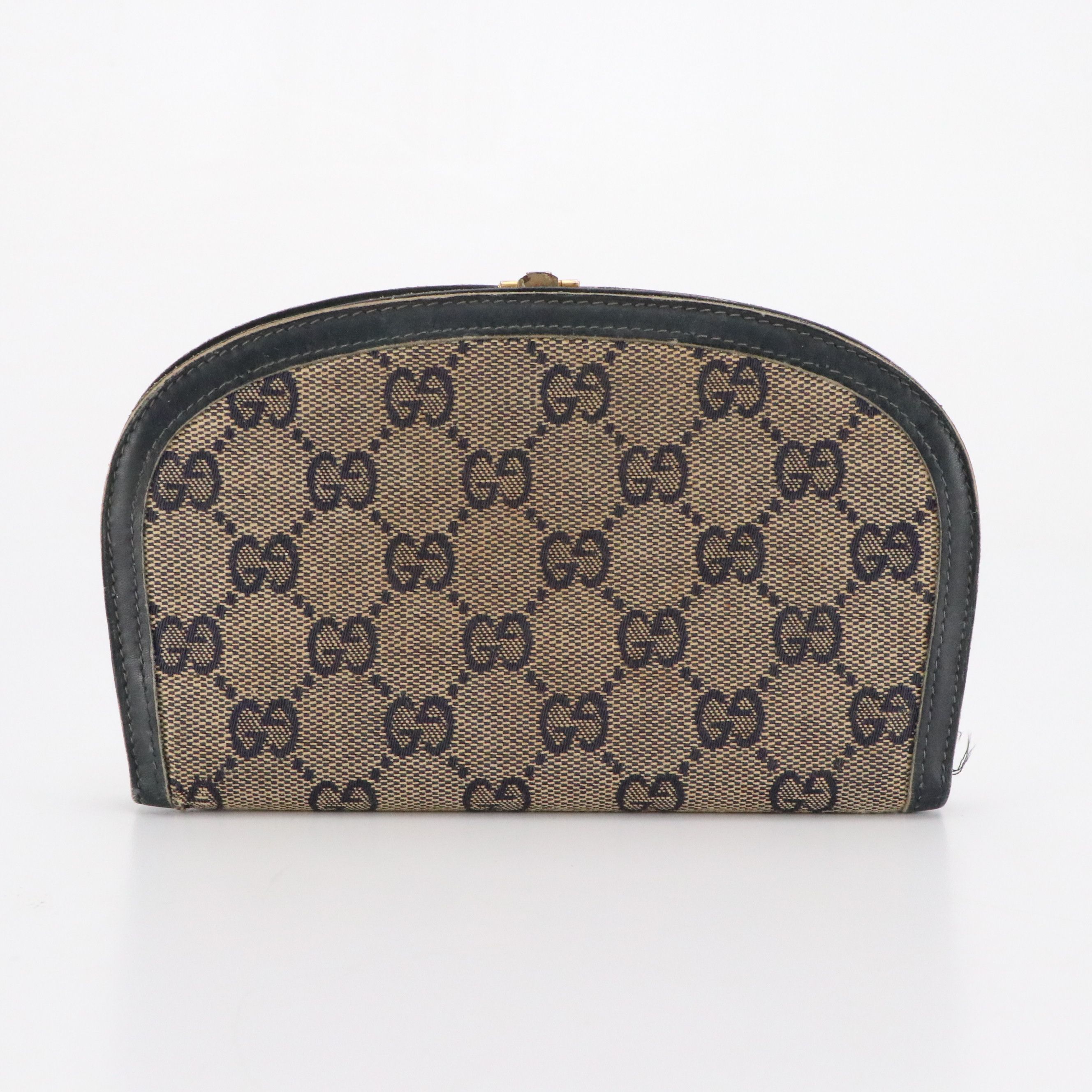 Gucci Half-Horsebit Dome Clutch Wallet in Navy GG Jacquard Canvas, circa 1960