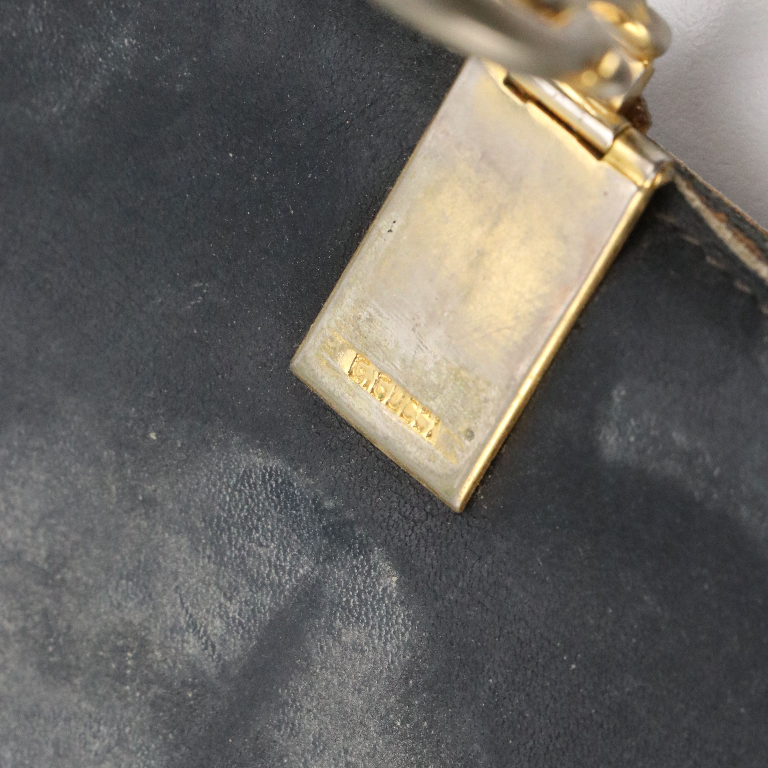 Gucci Half-Horsebit Dome Clutch Wallet in Navy GG Jacquard Canvas, circa 1960