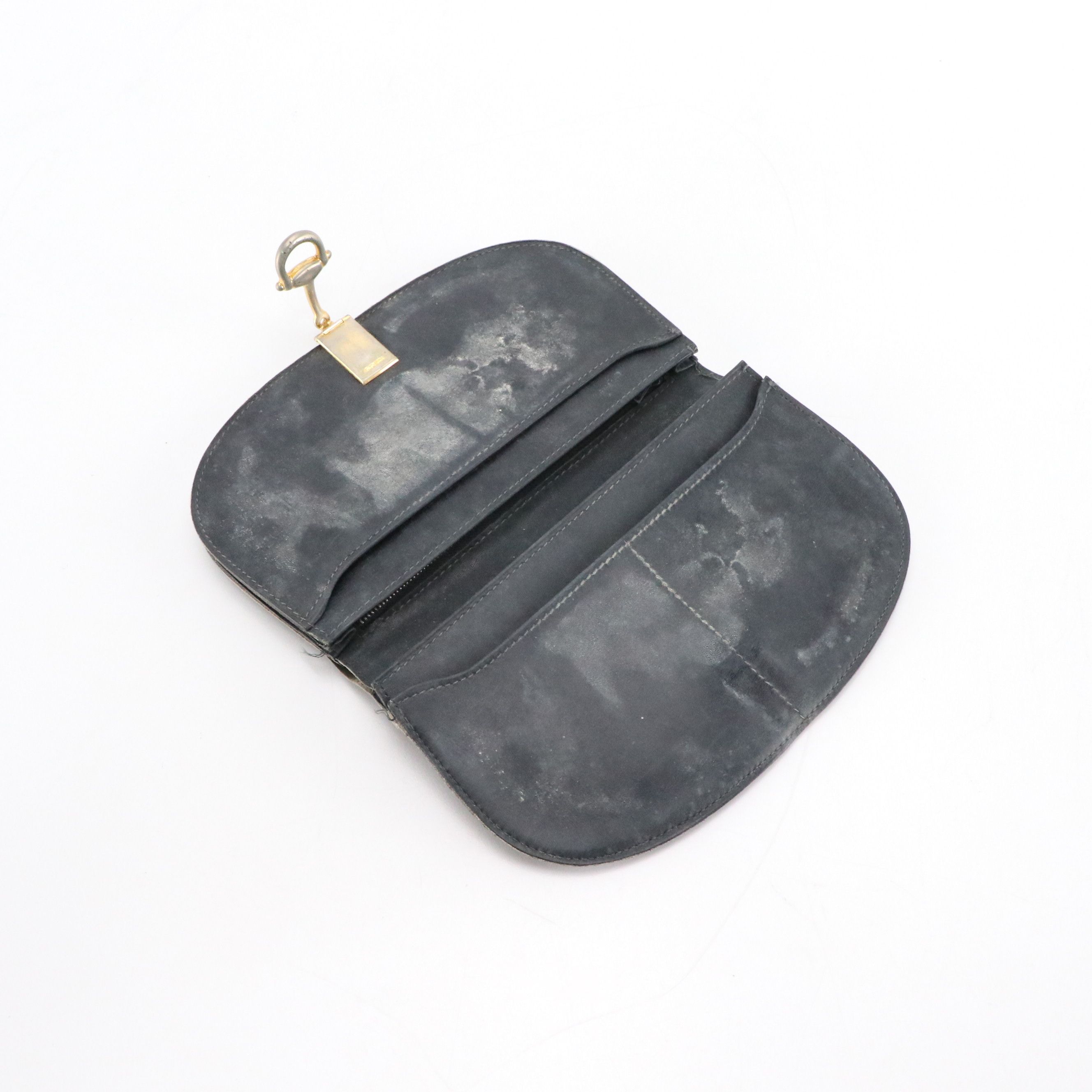 Gucci Half-Horsebit Dome Clutch Wallet in Navy GG Jacquard Canvas, circa 1960