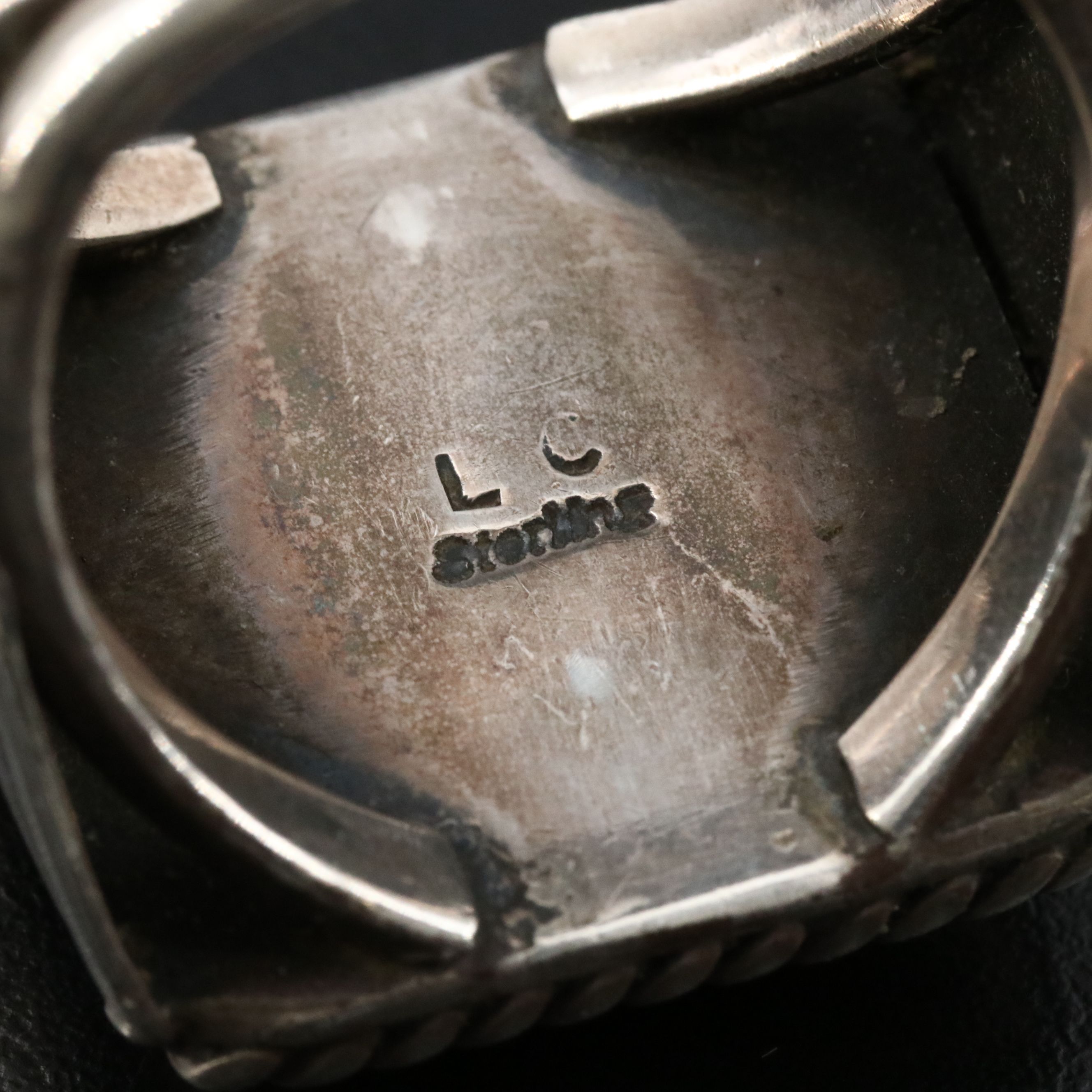 Sterling Artist Signed Black Onyx Ring