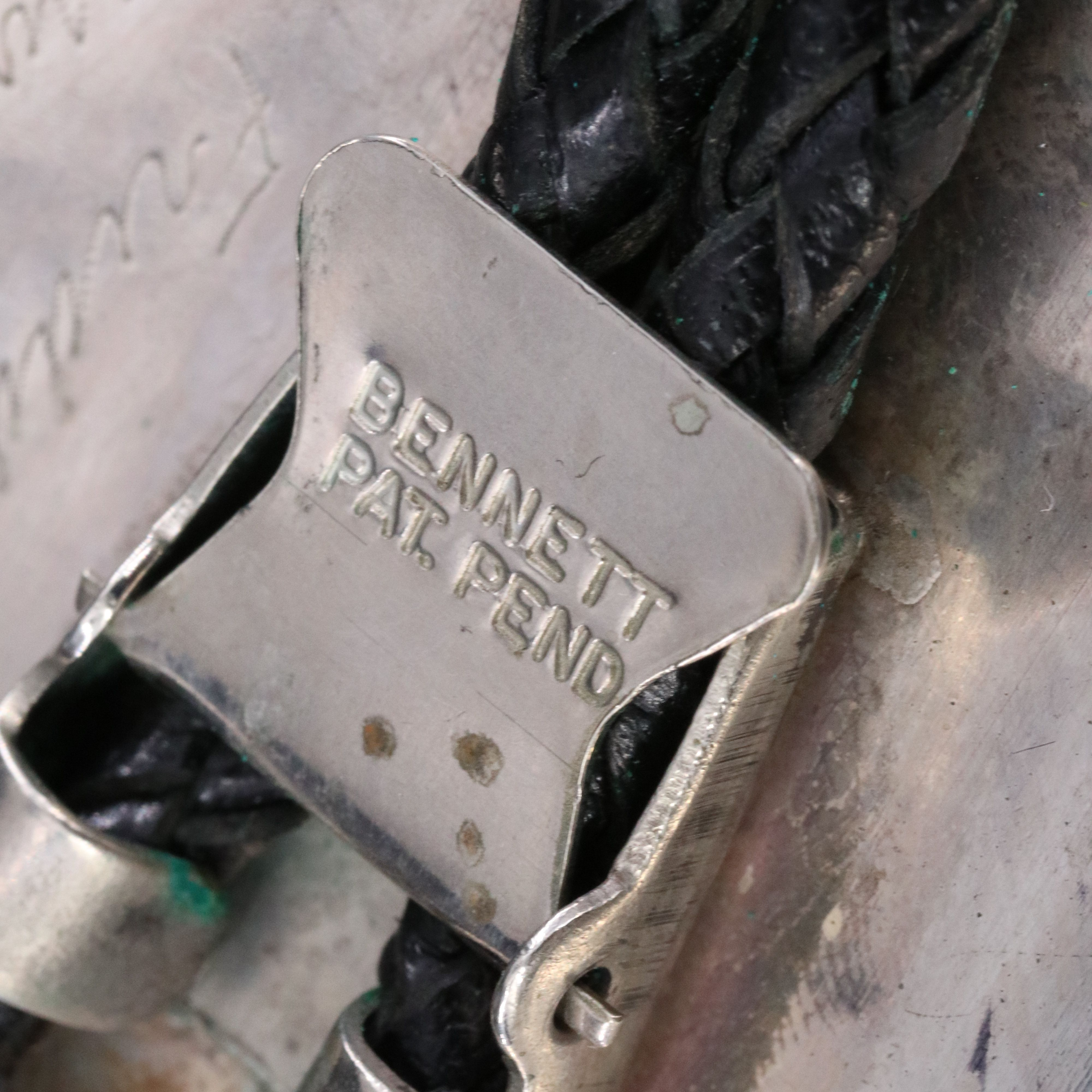 Southwestern Signed Sterling Turquoise Bolo Tie