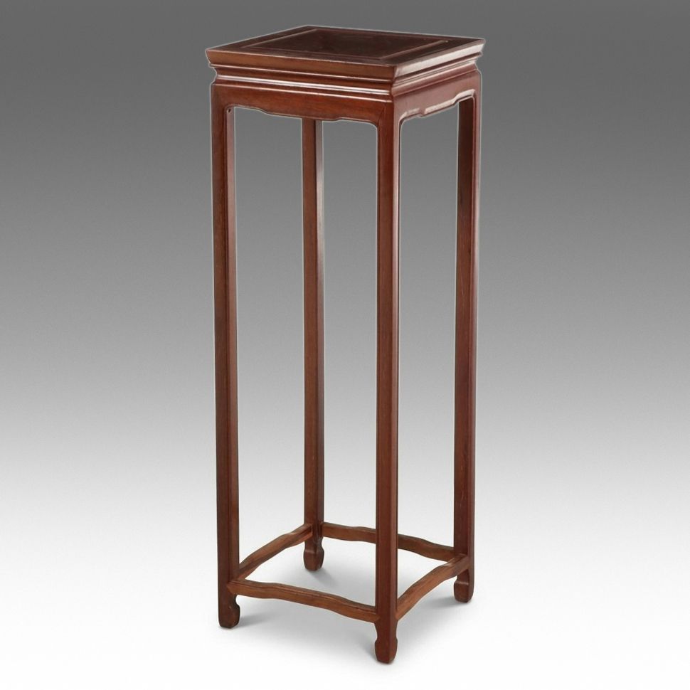 Chinese Ming-Style Hardwood Pedestal Plant Stand, Late 20th Century