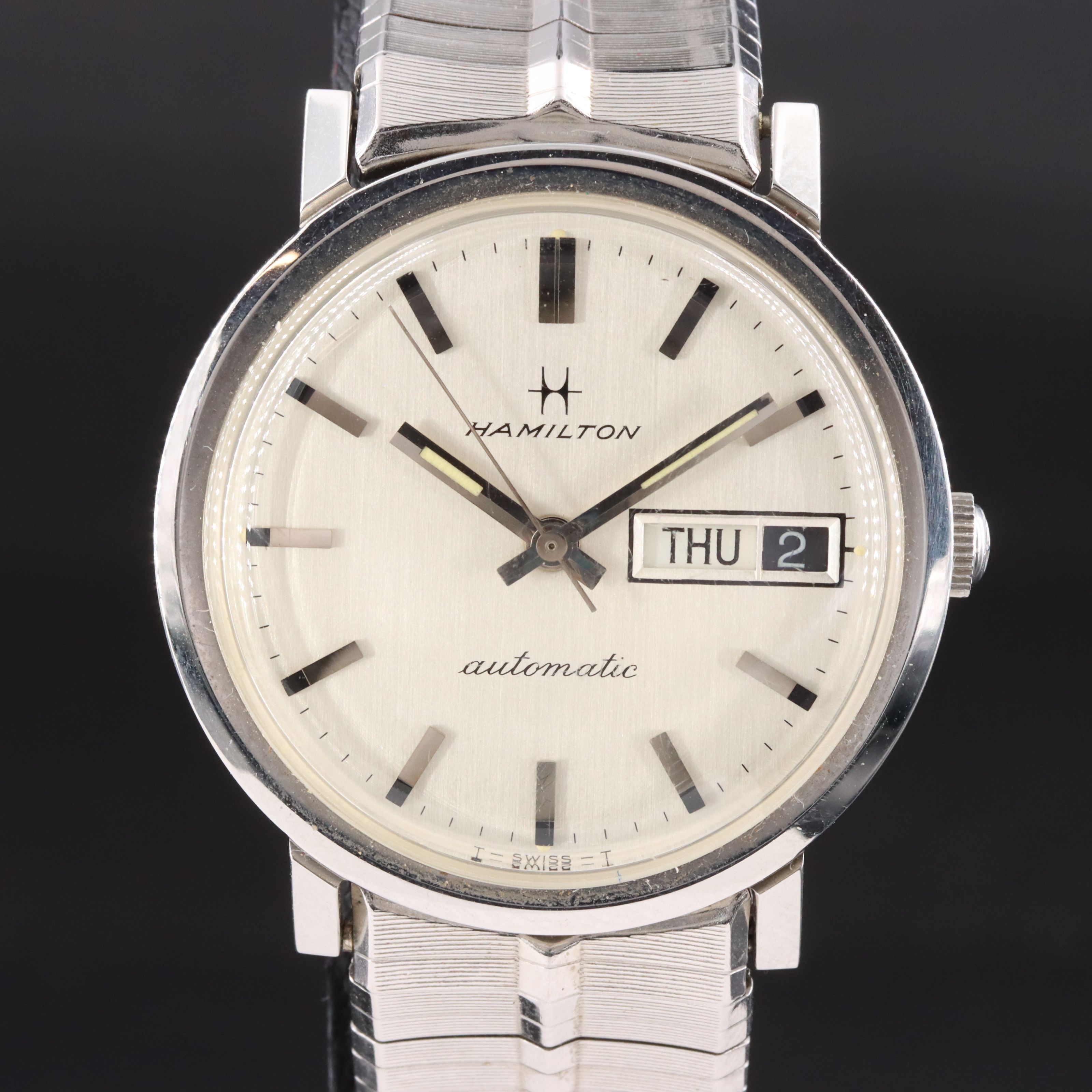 Vintage Hamilton Day n' Date 5000 Stainless Steel Automatic Watch