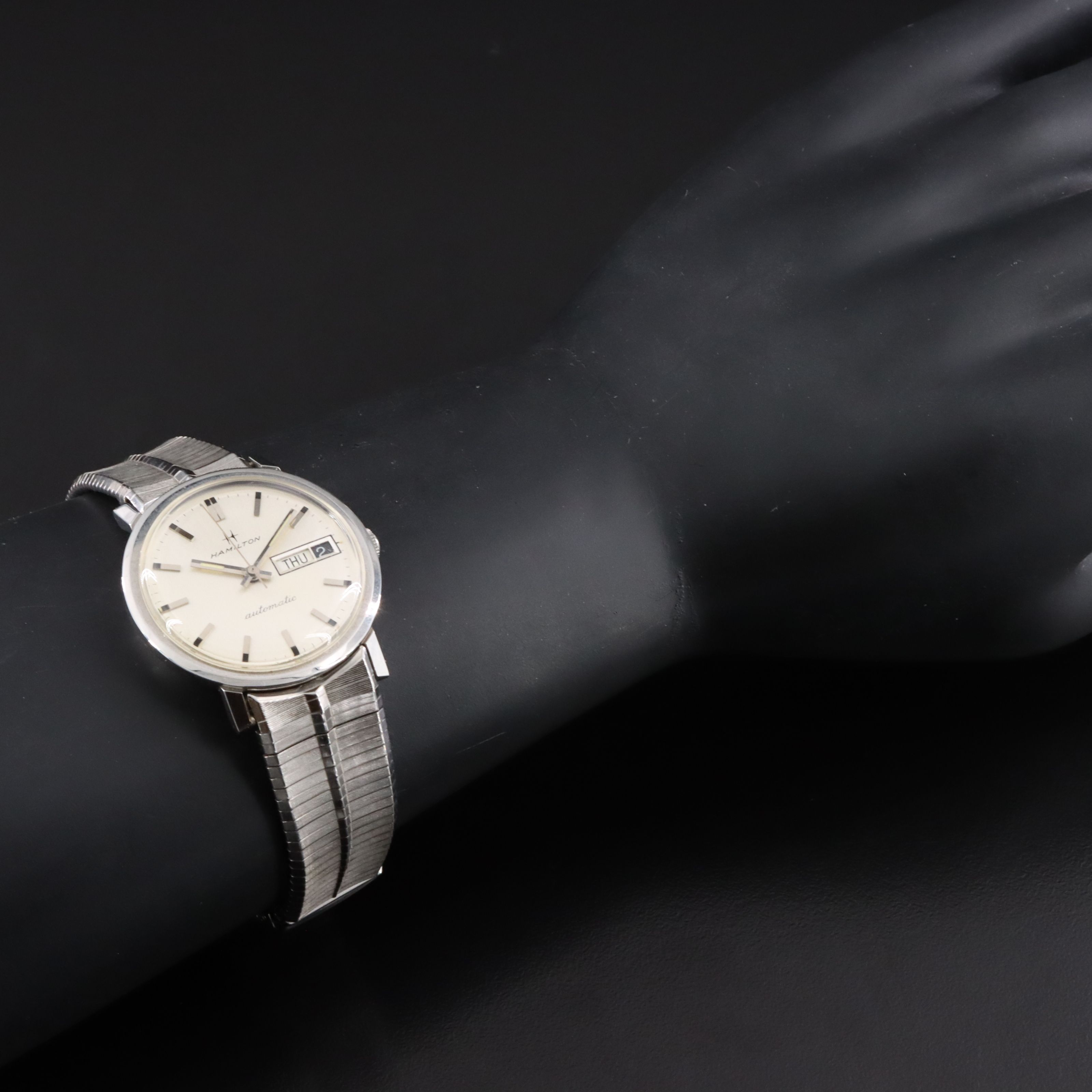 Vintage Hamilton Day n' Date 5000 Stainless Steel Automatic Watch