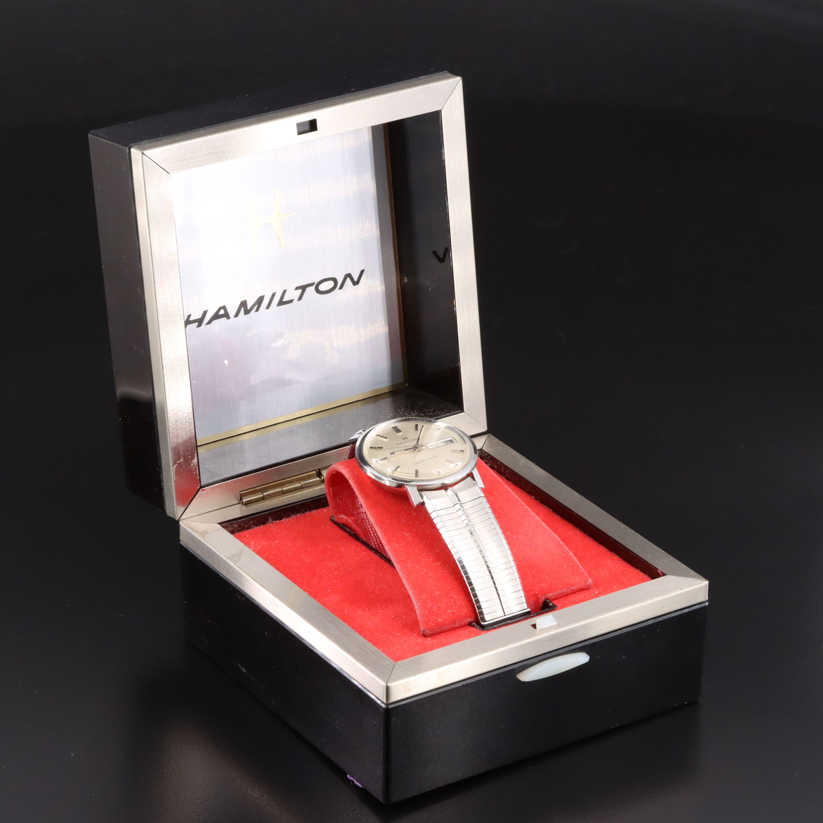 Vintage Hamilton Day n' Date 5000 Stainless Steel Automatic Watch