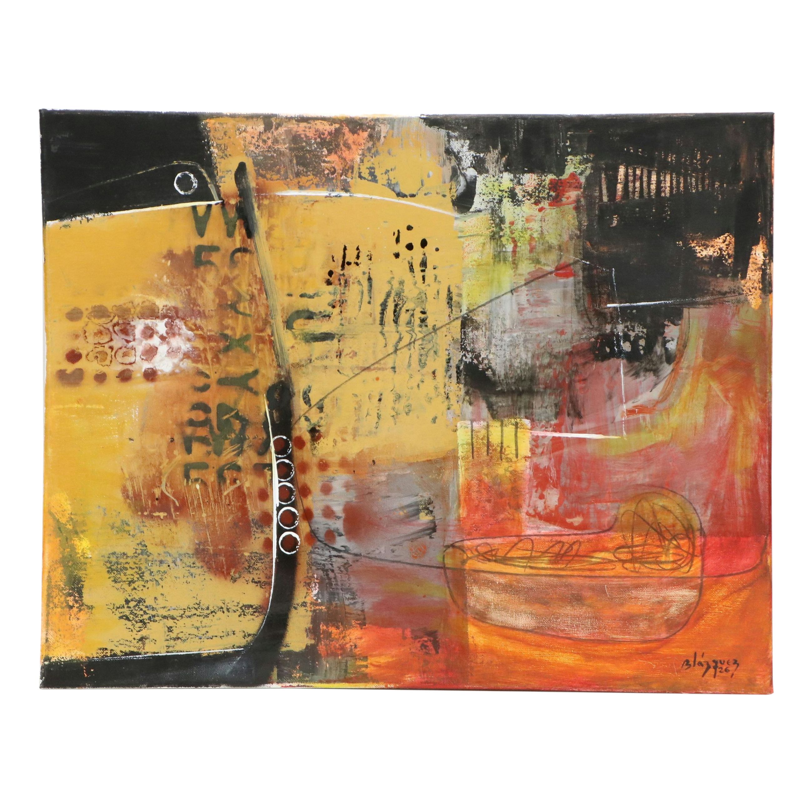 Michel Blázquez Acrylic Painting "Untitled," 2026