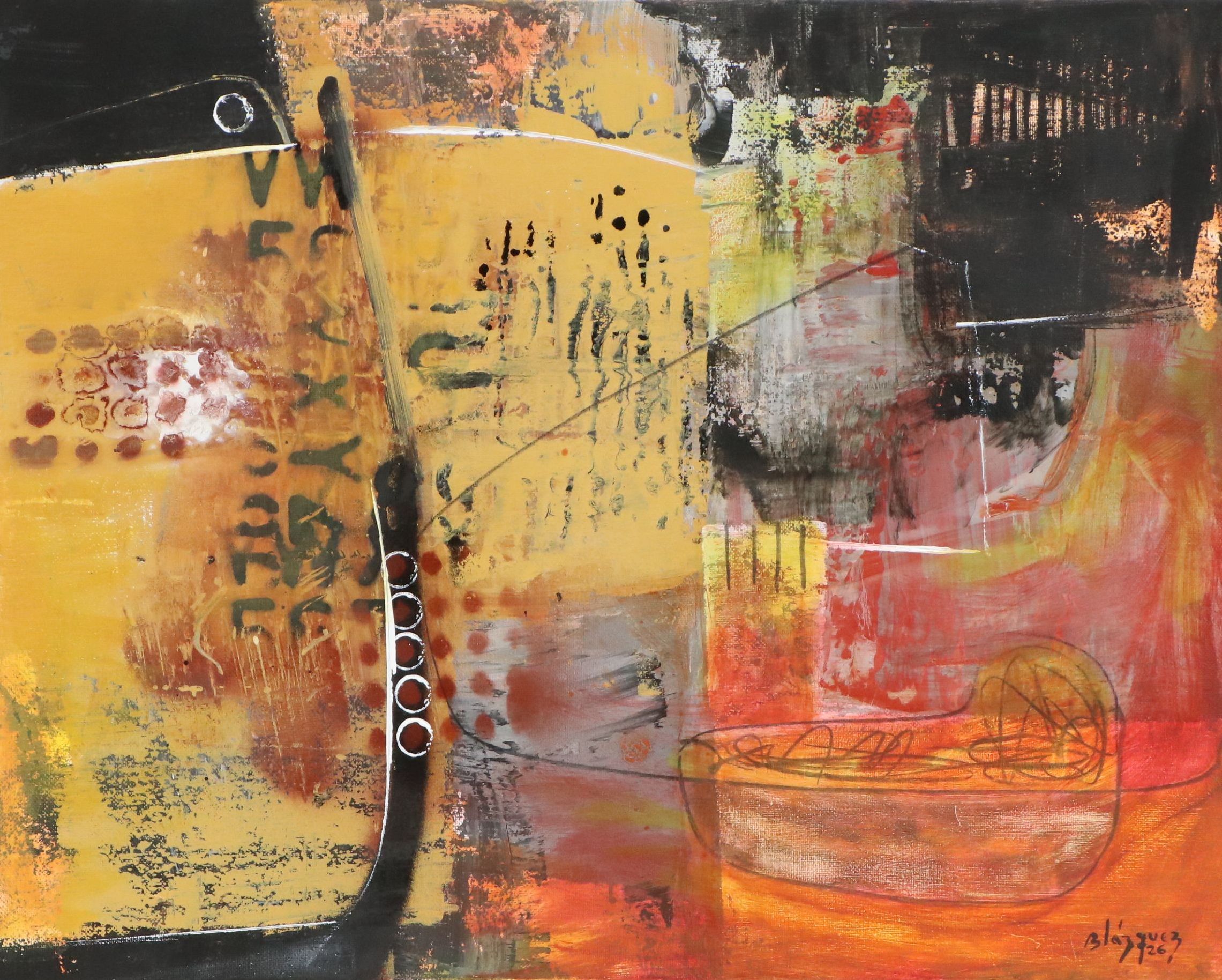 Michel Blázquez Acrylic Painting "Untitled," 2026