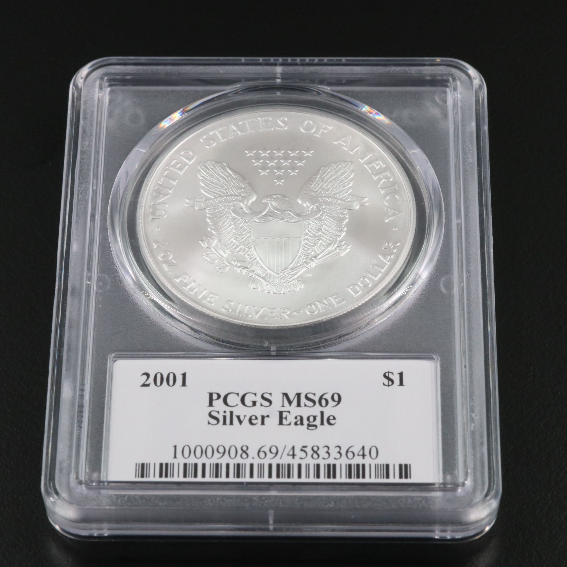 PCGS Graded MS69 2001 $1 U.S. Silver Eagle