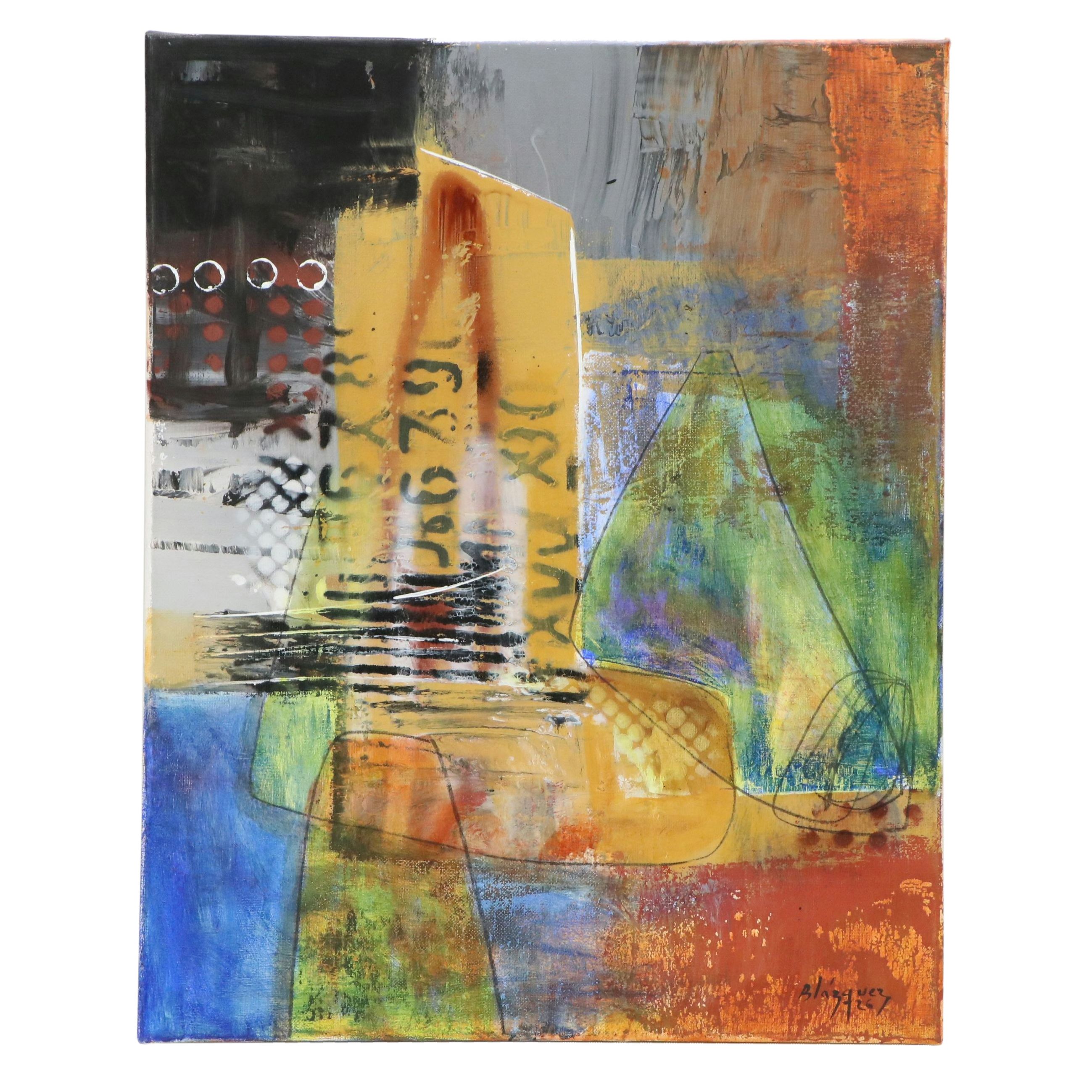 Michel Blázquez Acrylic Painting "Untitled," 2026