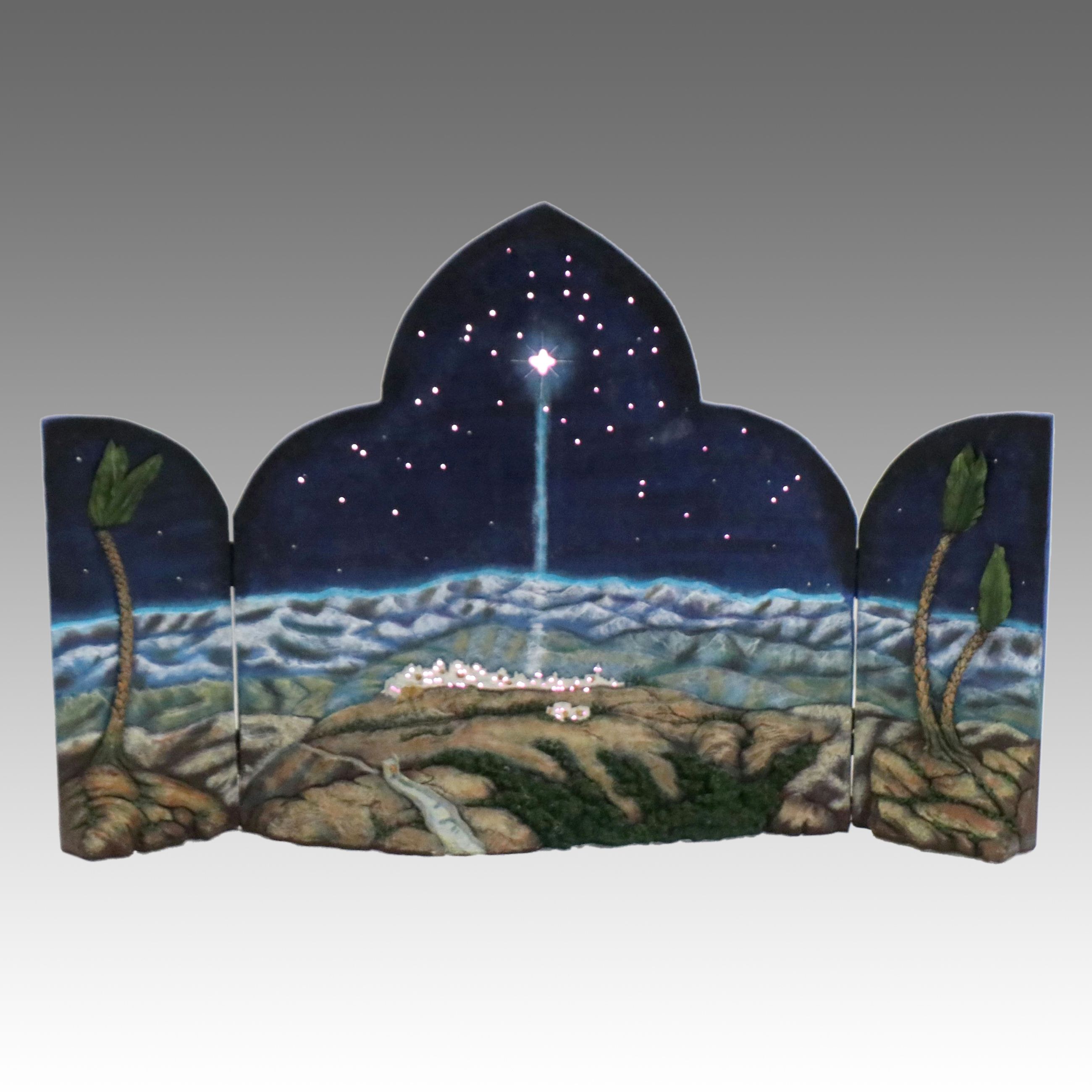 Dept. 56 "Little Town of Bethlehem" Holy Night Fiber Optic Backdrop