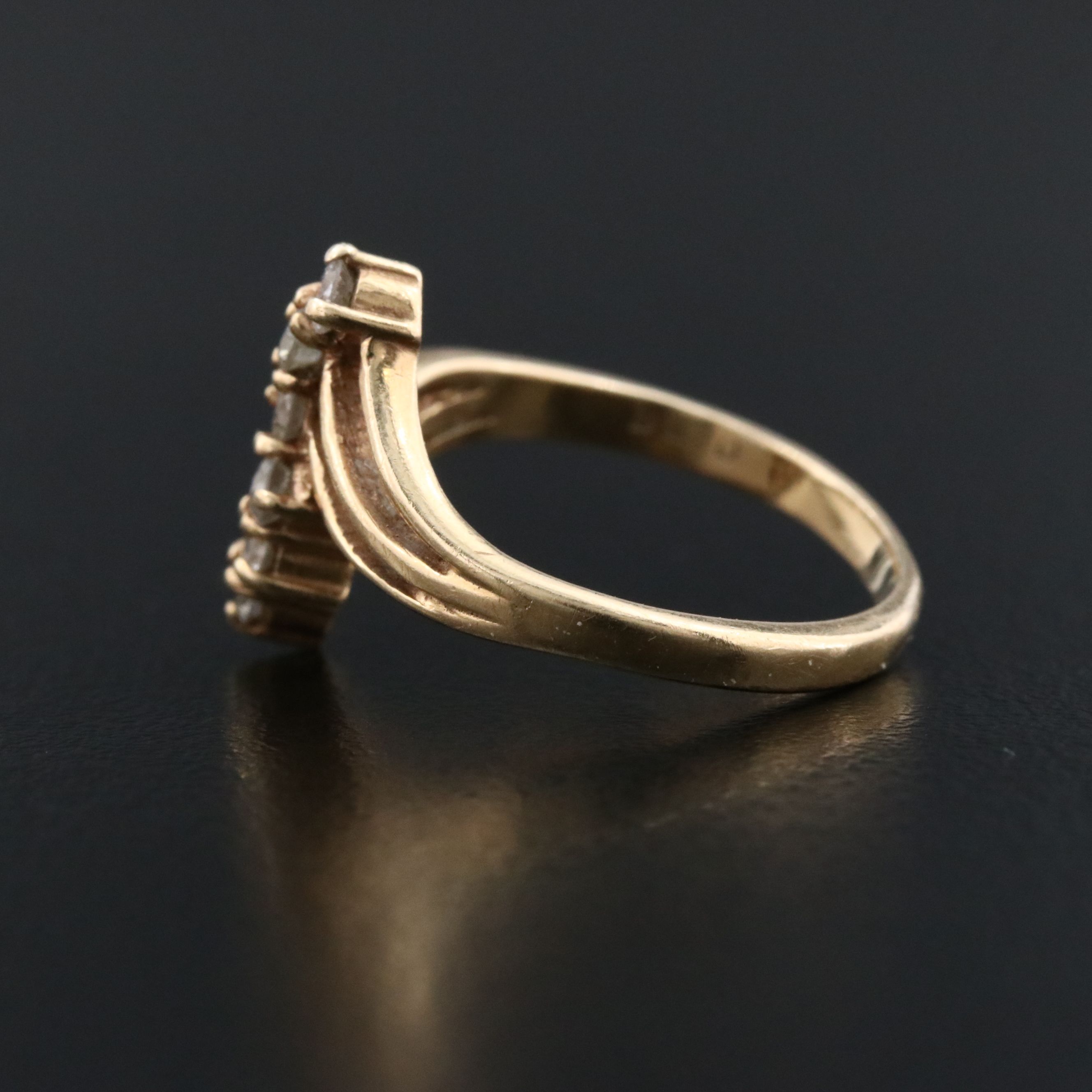 14K 0.24 CTW Diamond Bypass Ring