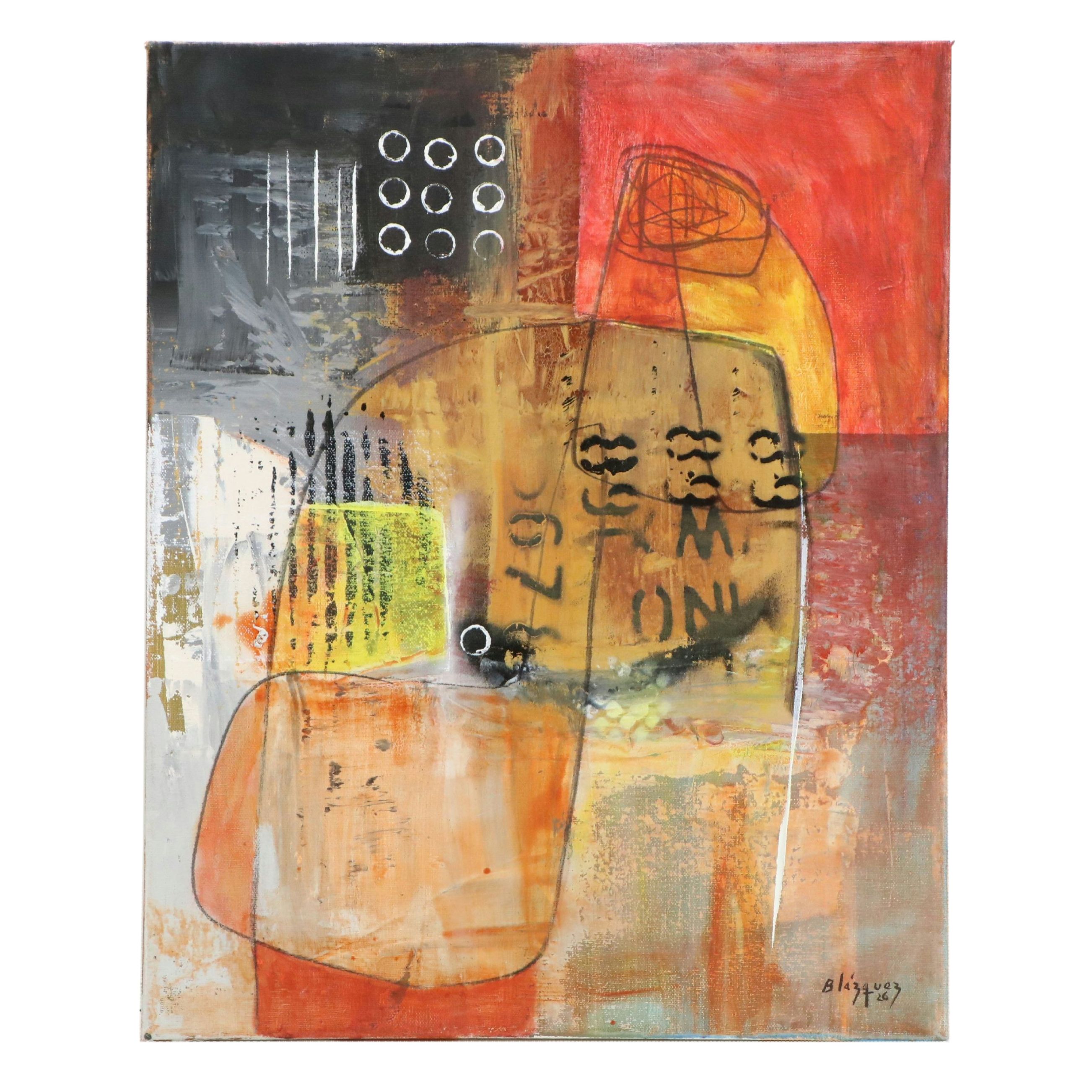 Michel Blázquez Acrylic Painting "Untitled," 2026