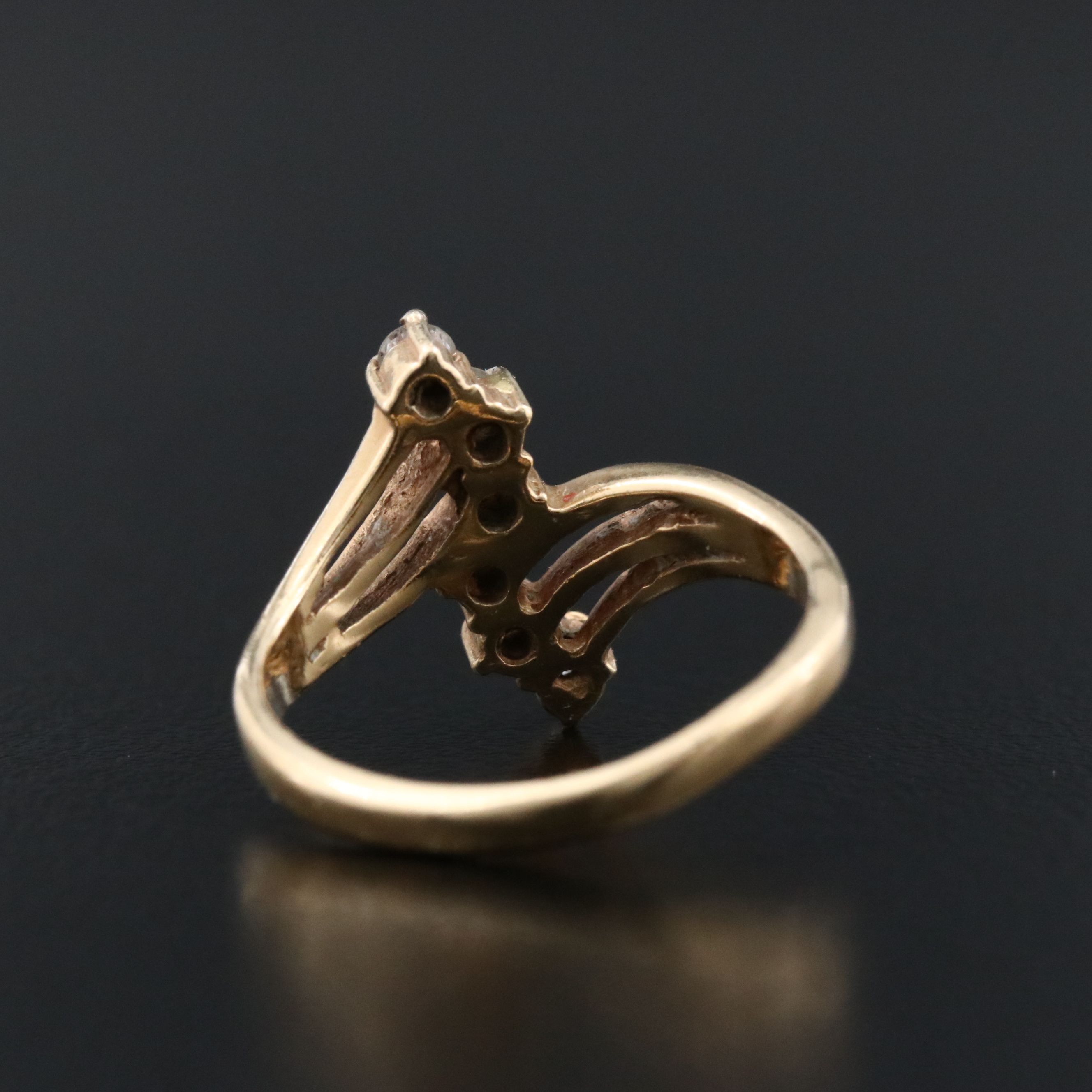 14K 0.24 CTW Diamond Bypass Ring