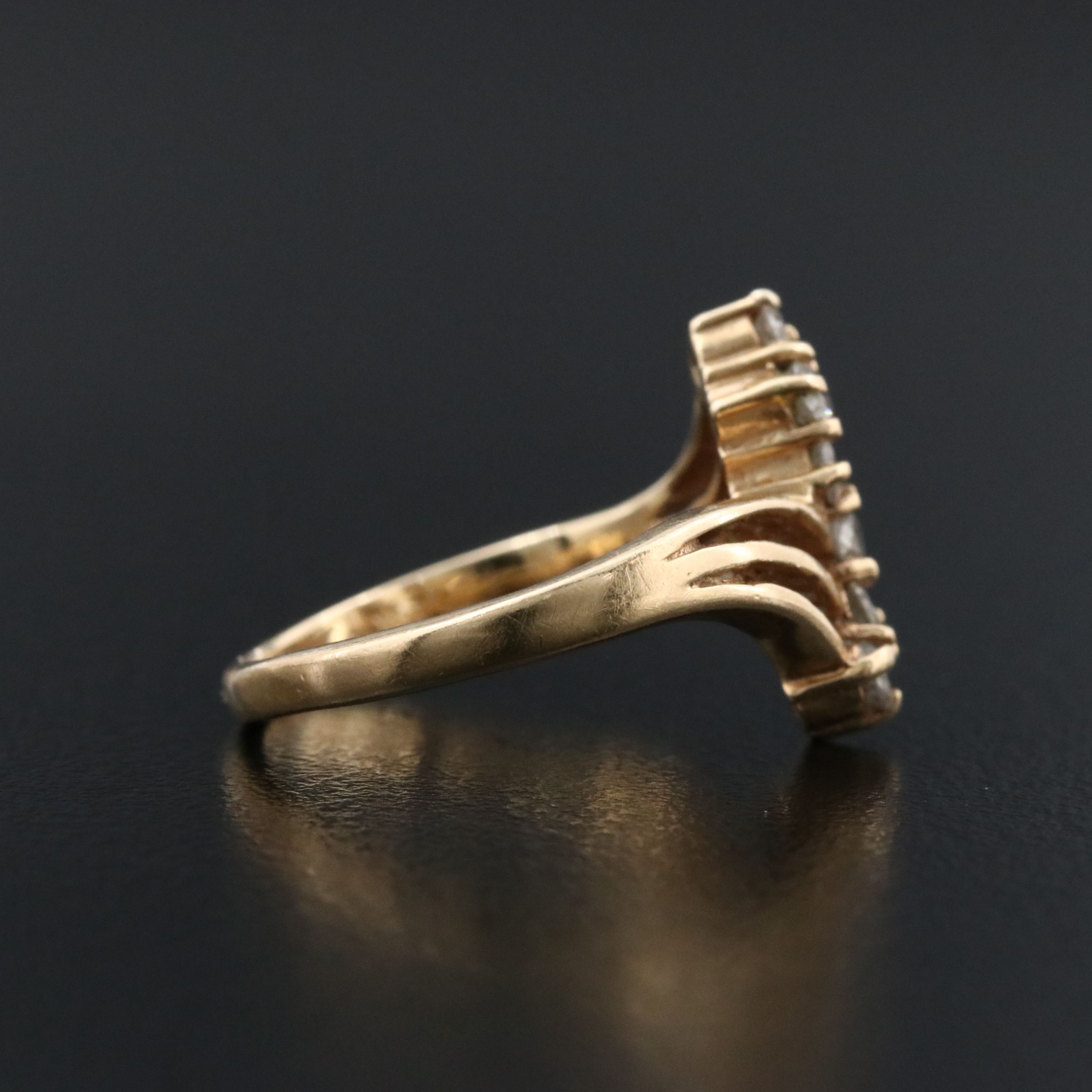 14K 0.24 CTW Diamond Bypass Ring