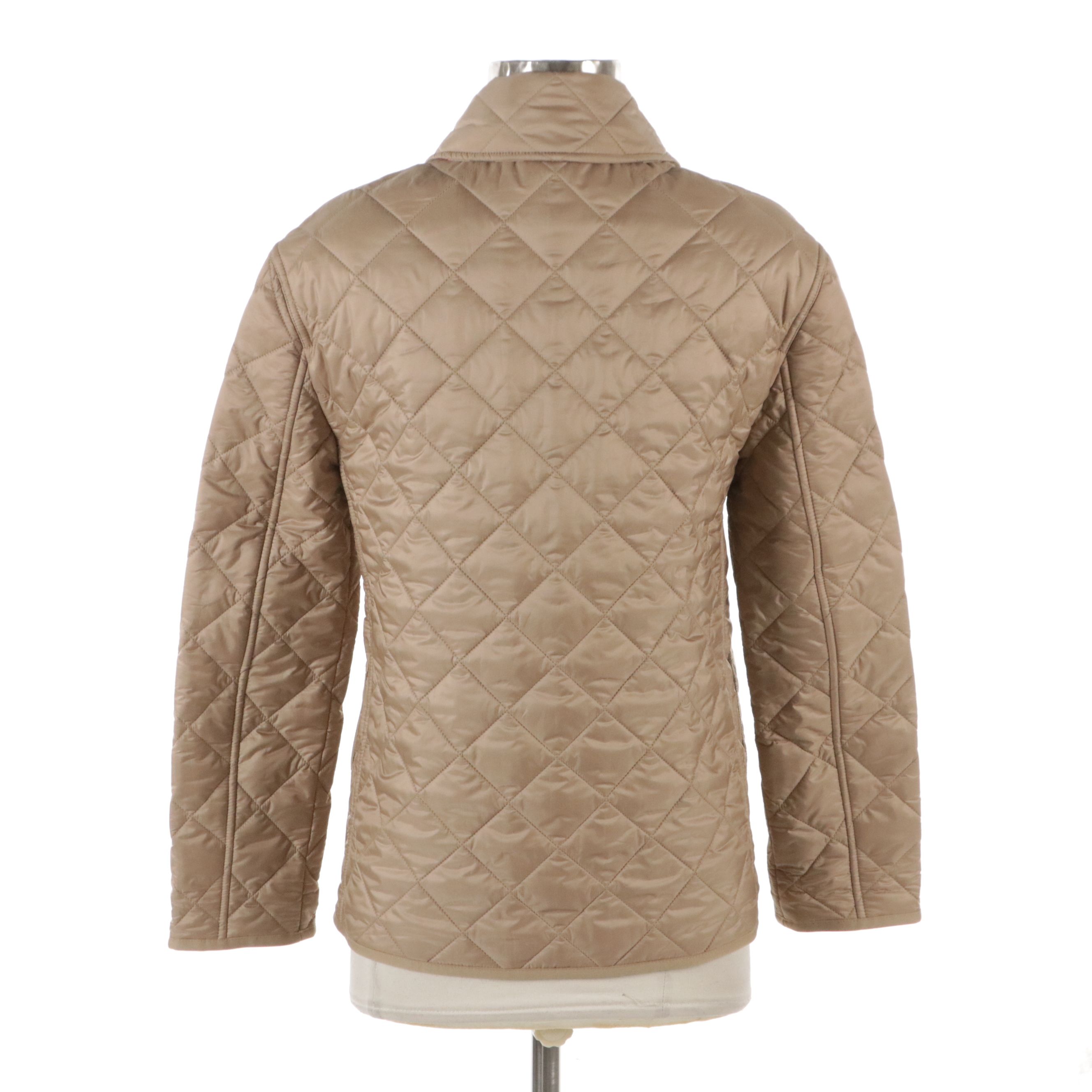 Burberry Quilted Polyester Snap and Zipper-Front Jacket in Camel with Tags