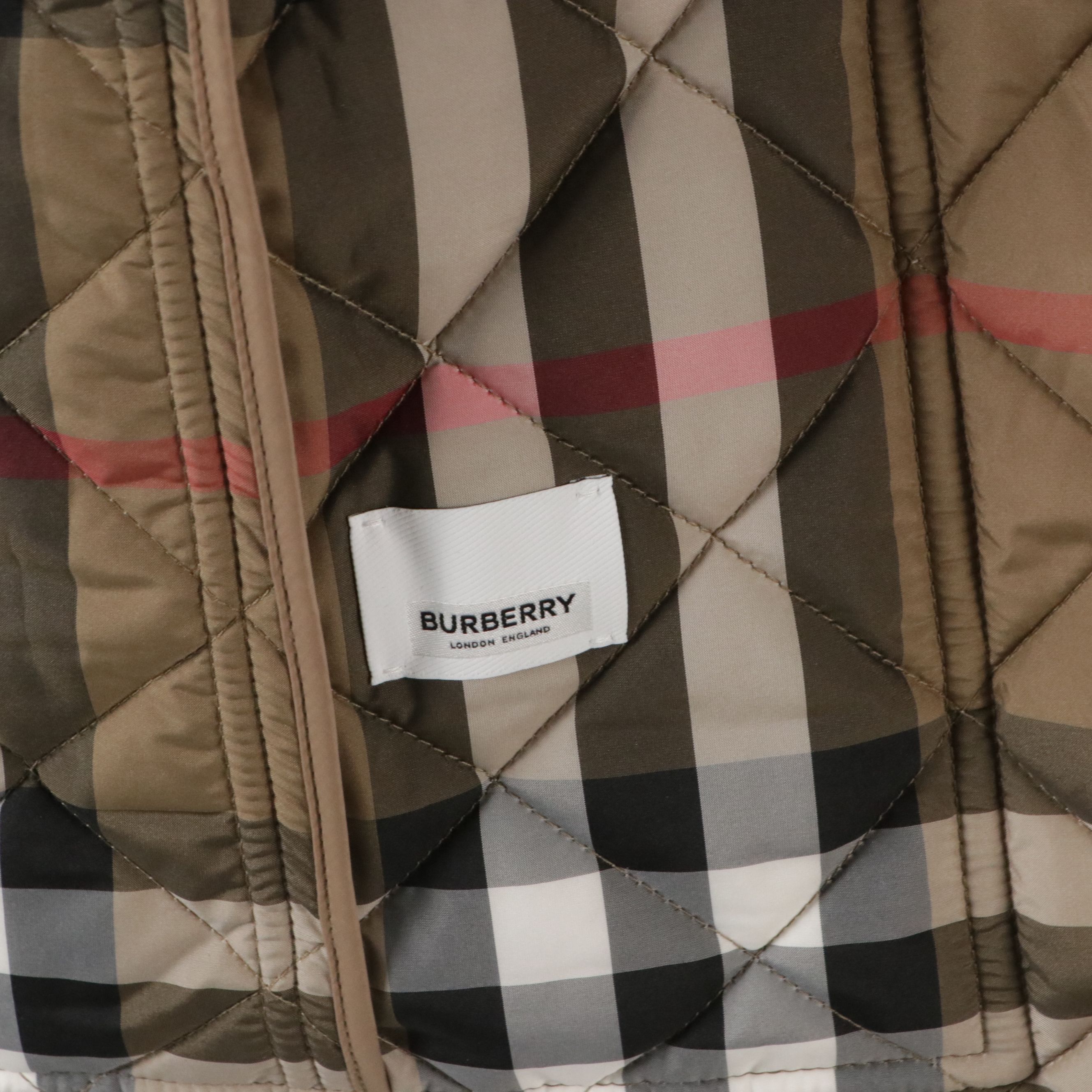 Burberry Quilted Polyester Snap and Zipper-Front Jacket in Camel with Tags