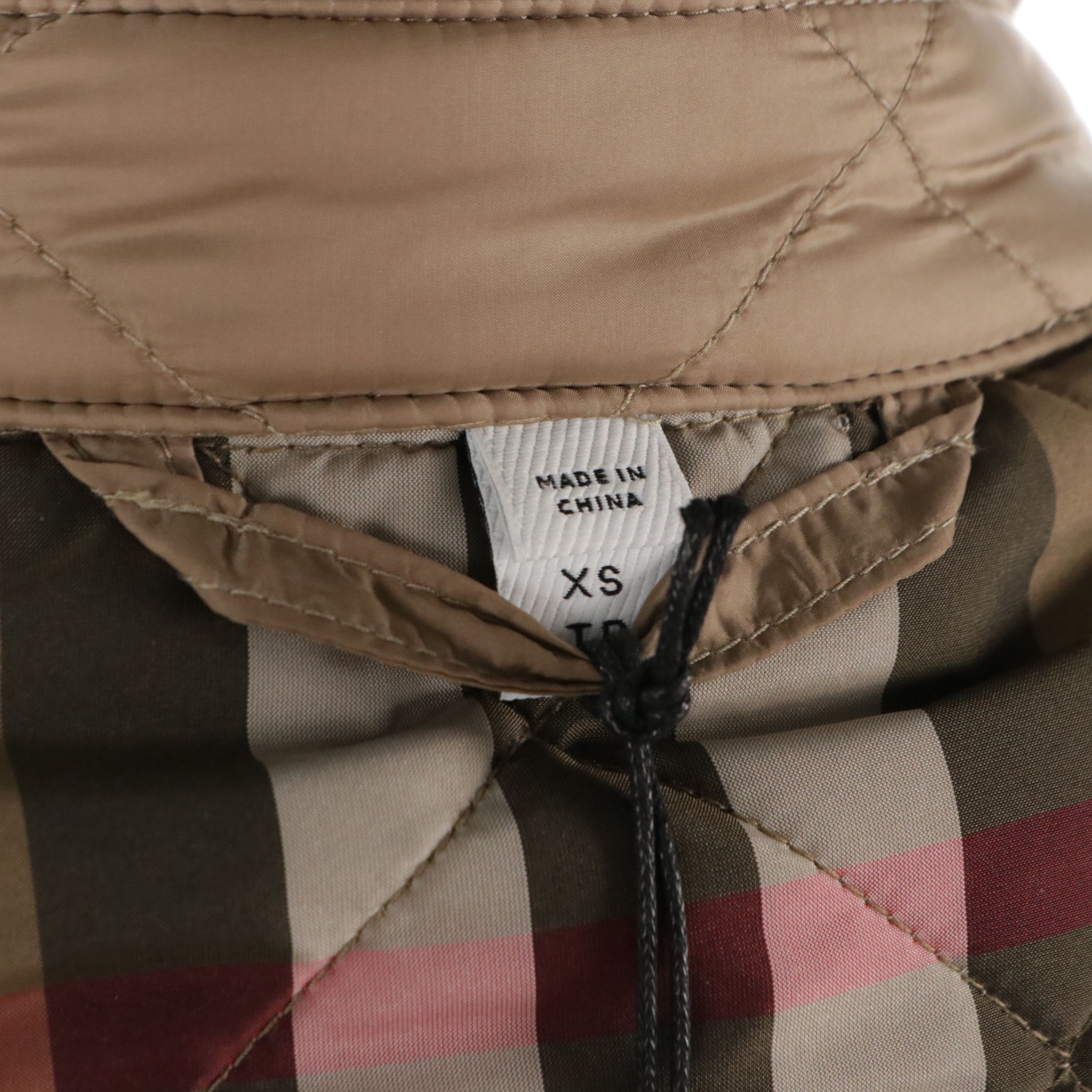 Burberry Quilted Polyester Snap and Zipper-Front Jacket in Camel with Tags