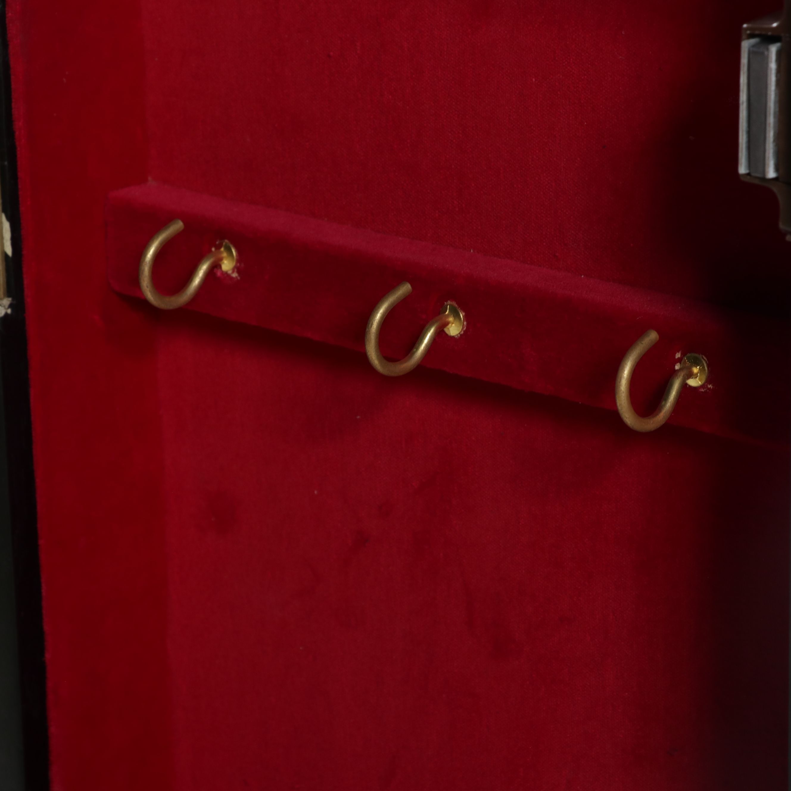 Hand-Painted Folk Art Scene Jewelry Armoire, Late 20th Century