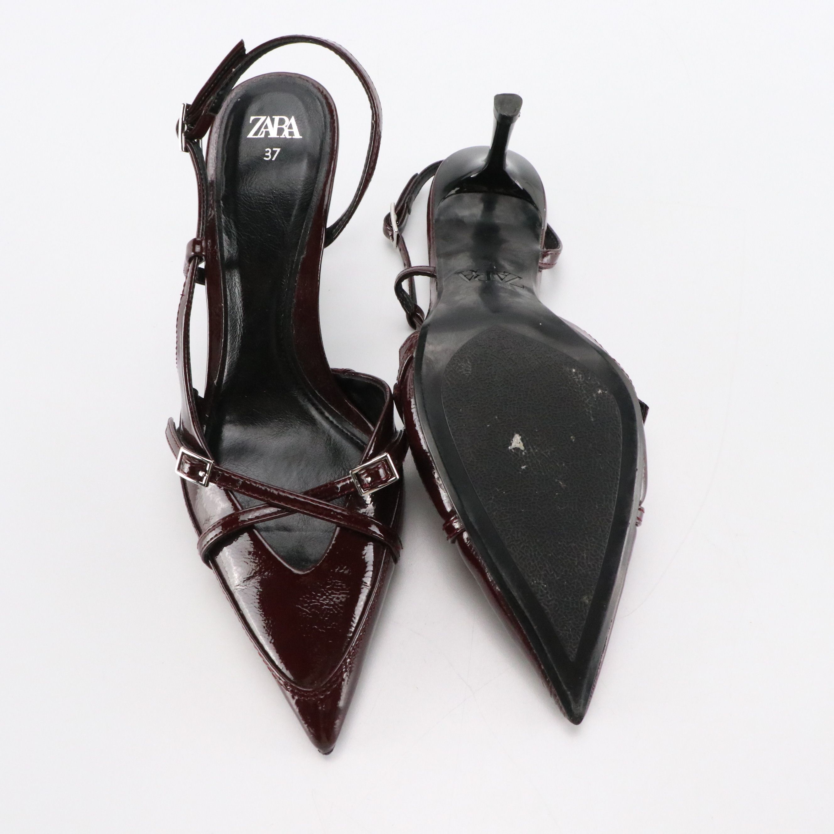 K. Jacques x La Veste Patent Leather Sandals, Zara Strappy Pointed-Toe Pumps