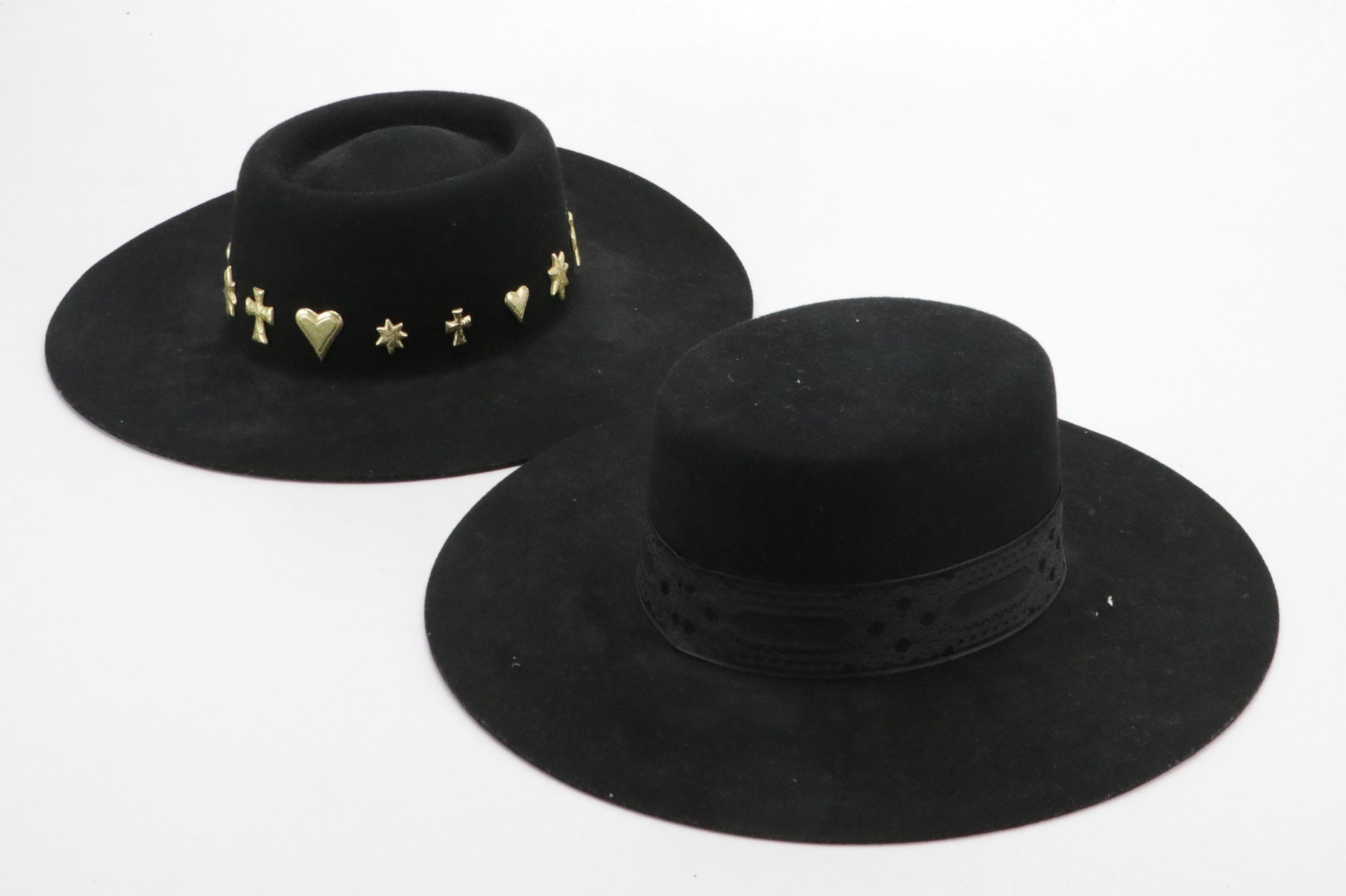 Lack of Color Black Felted Australian Wool Wide Brim Hats