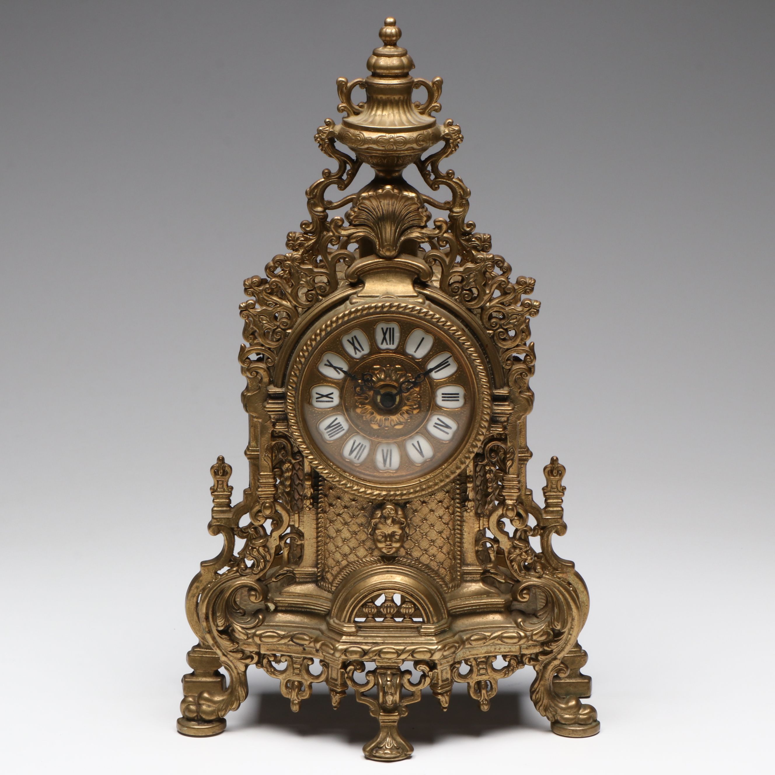 Rococo Style Gilt Finish Mantel Clock