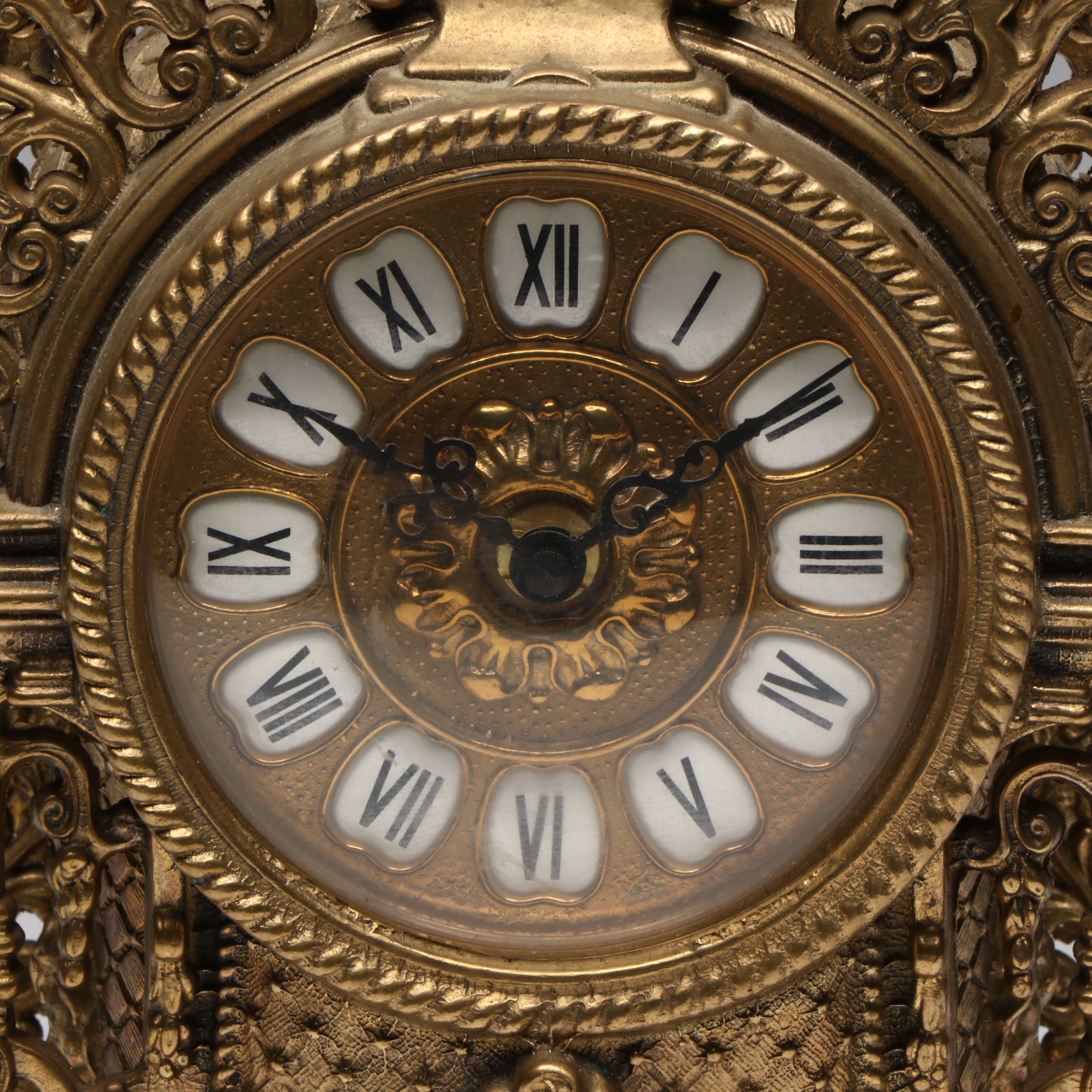 Rococo Style Gilt Finish Mantel Clock