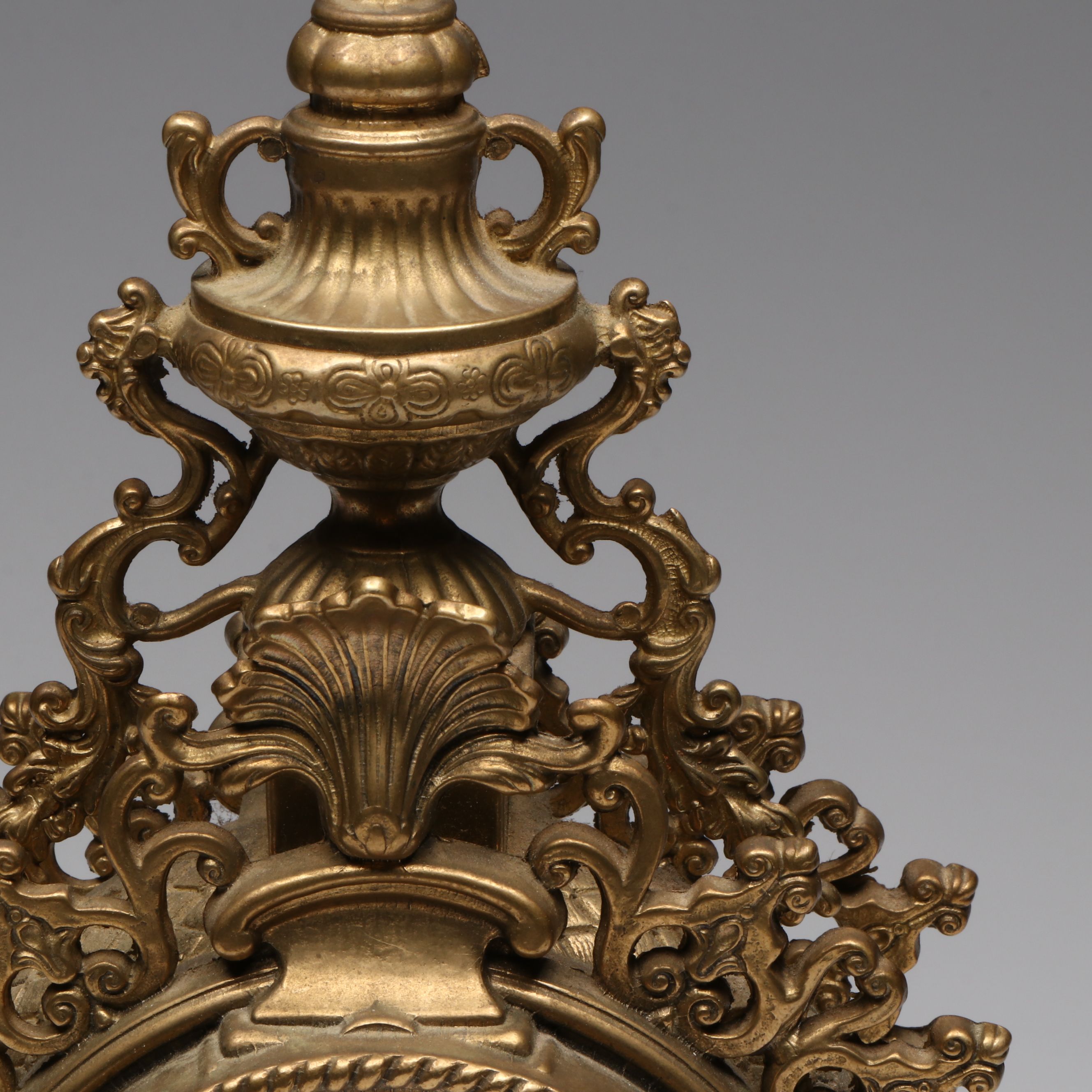Rococo Style Gilt Finish Mantel Clock