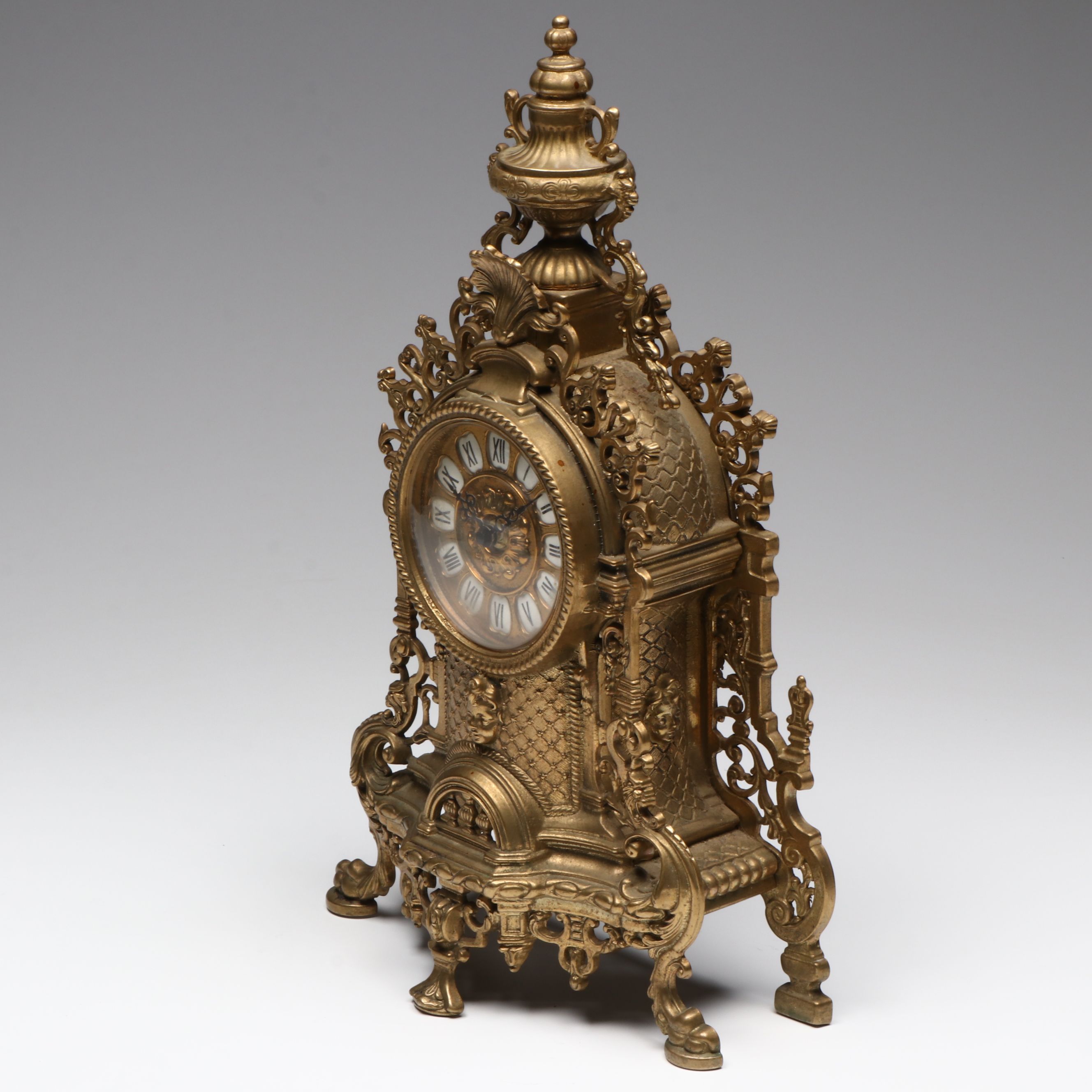 Rococo Style Gilt Finish Mantel Clock