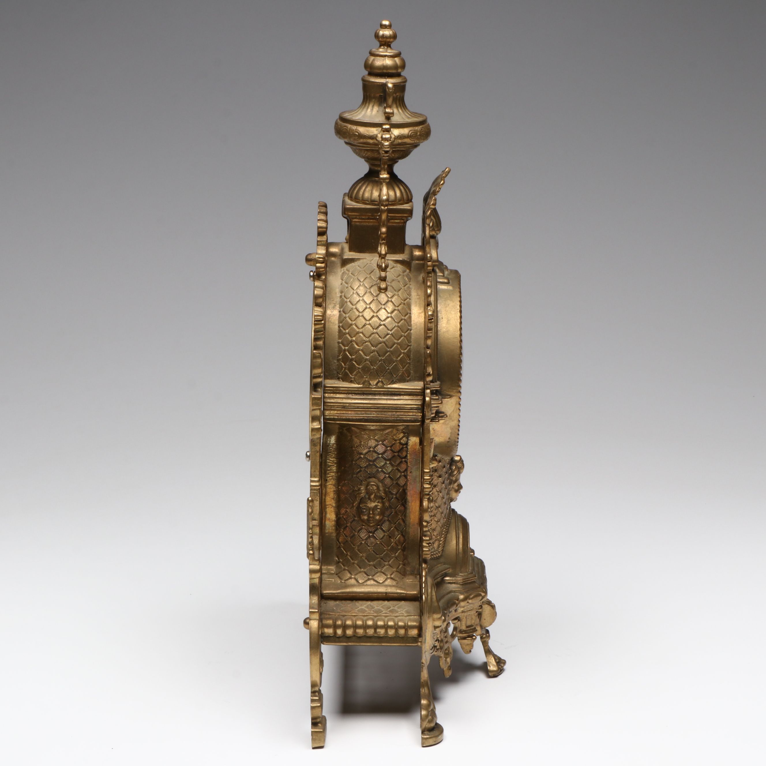 Rococo Style Gilt Finish Mantel Clock