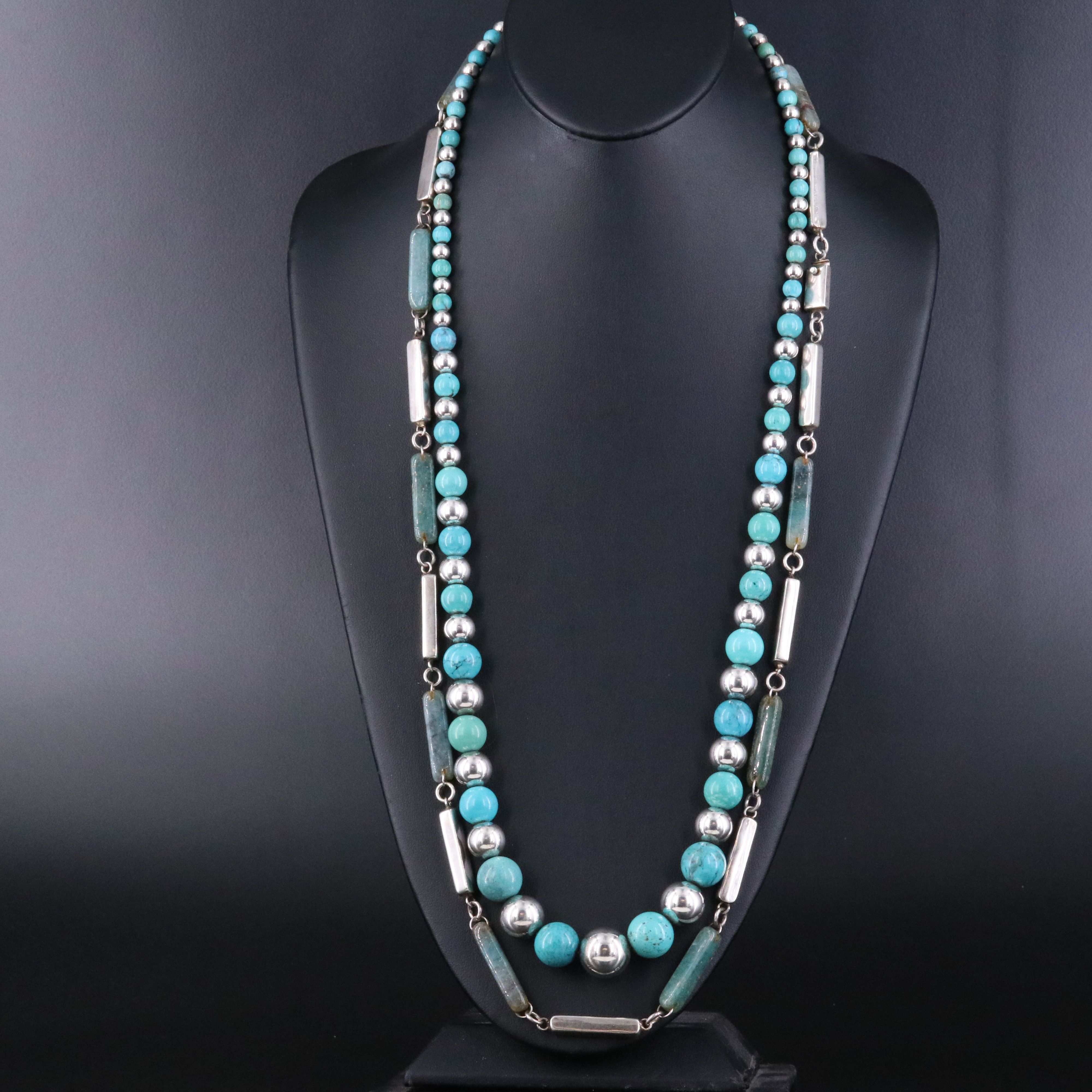 Sterling Aventurine and Turquoise Necklaces