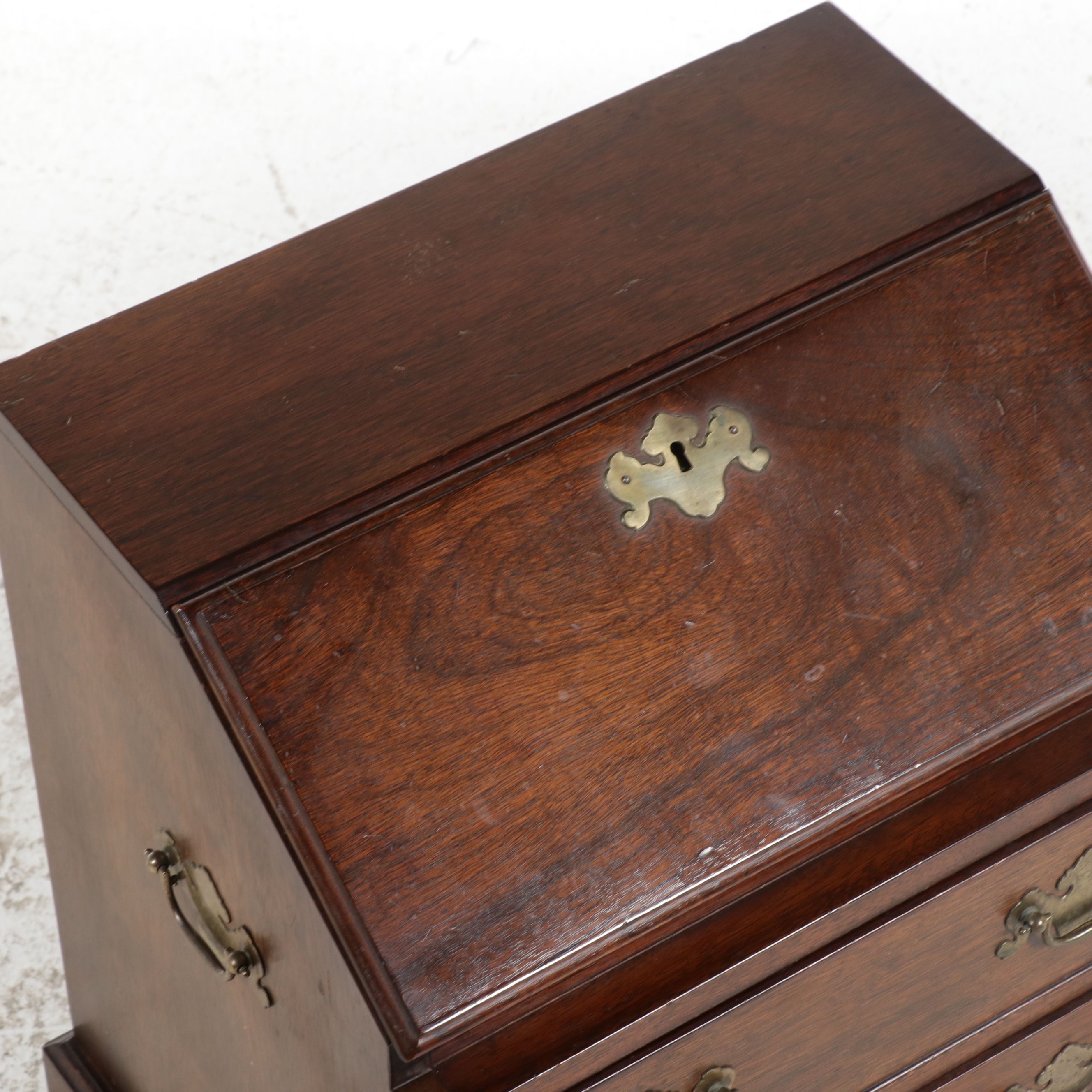George III Style Mahogany Miniature Slant-Front Desk, Early to Mid-20th Century