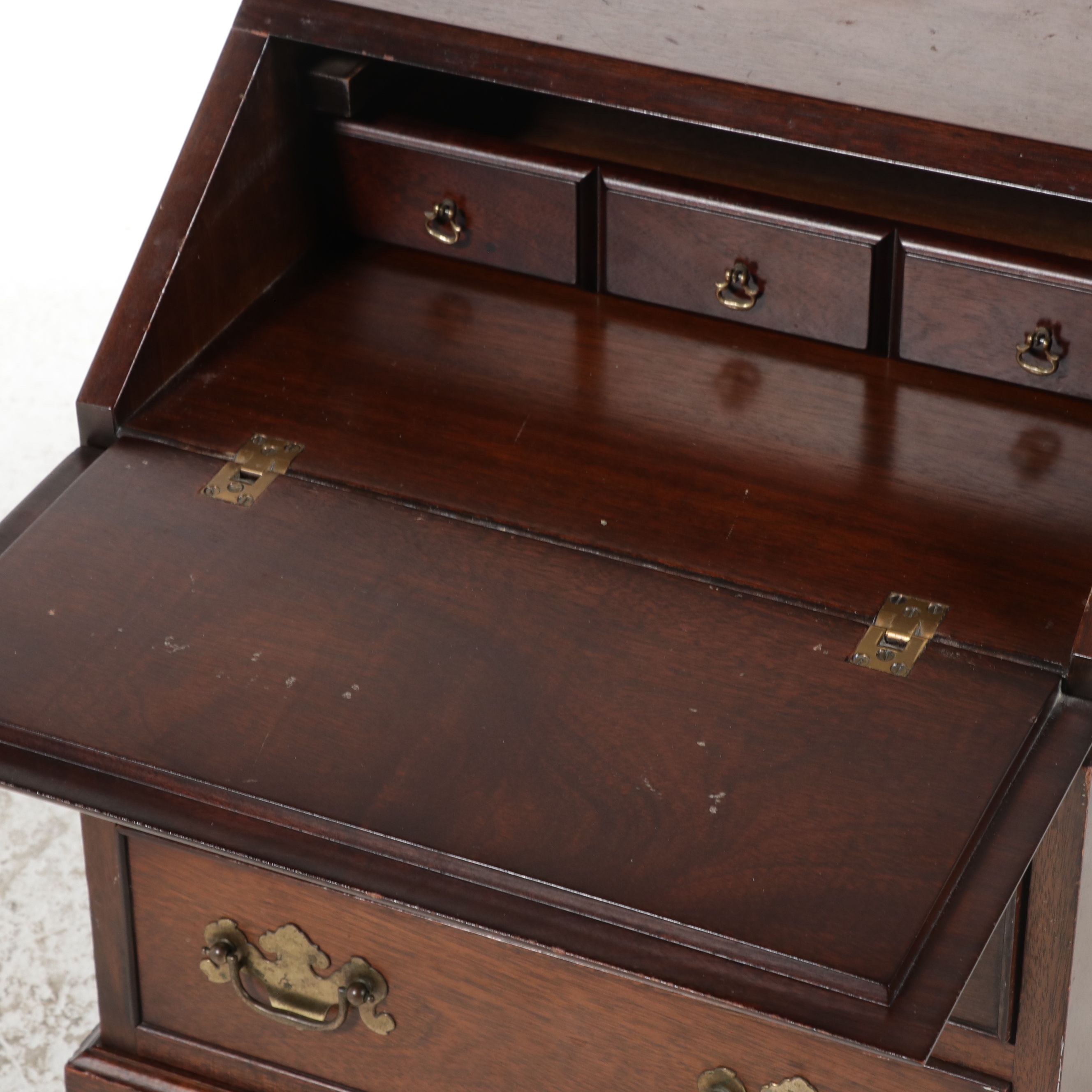 George III Style Mahogany Miniature Slant-Front Desk, Early to Mid-20th Century