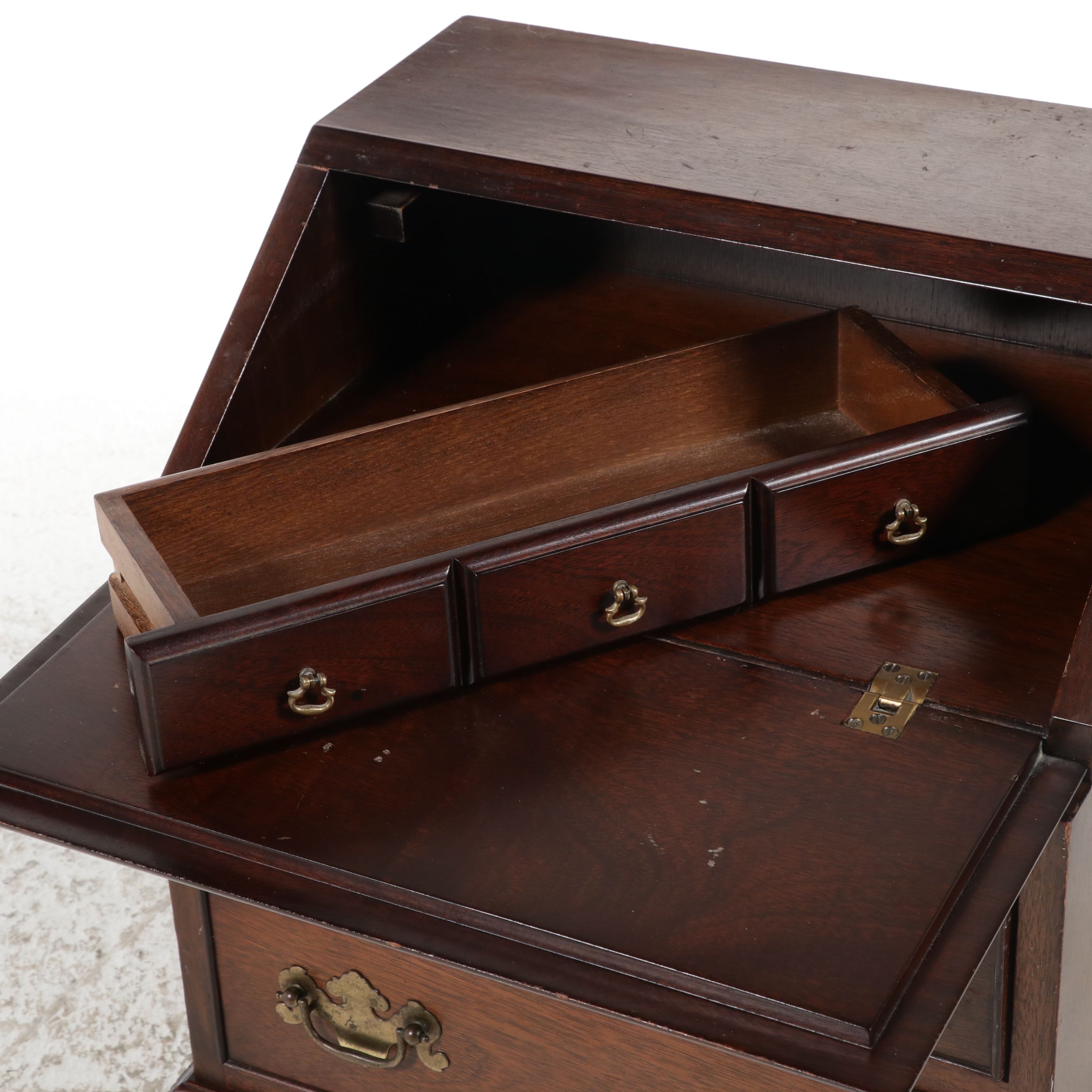 George III Style Mahogany Miniature Slant-Front Desk, Early to Mid-20th Century