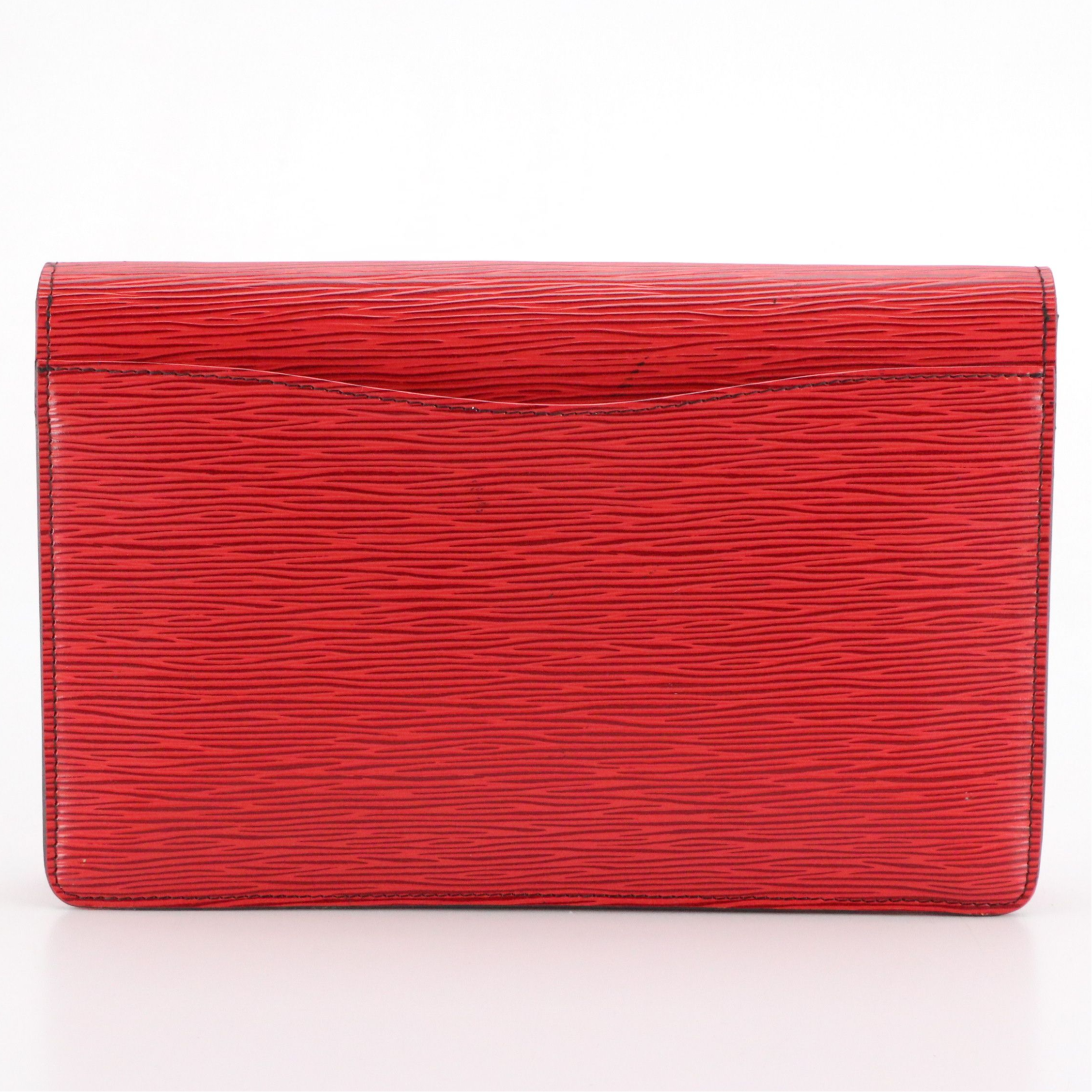 Louis Vuitton Montaigne 27 Clutch Purse in Castilian Red Epi Leather