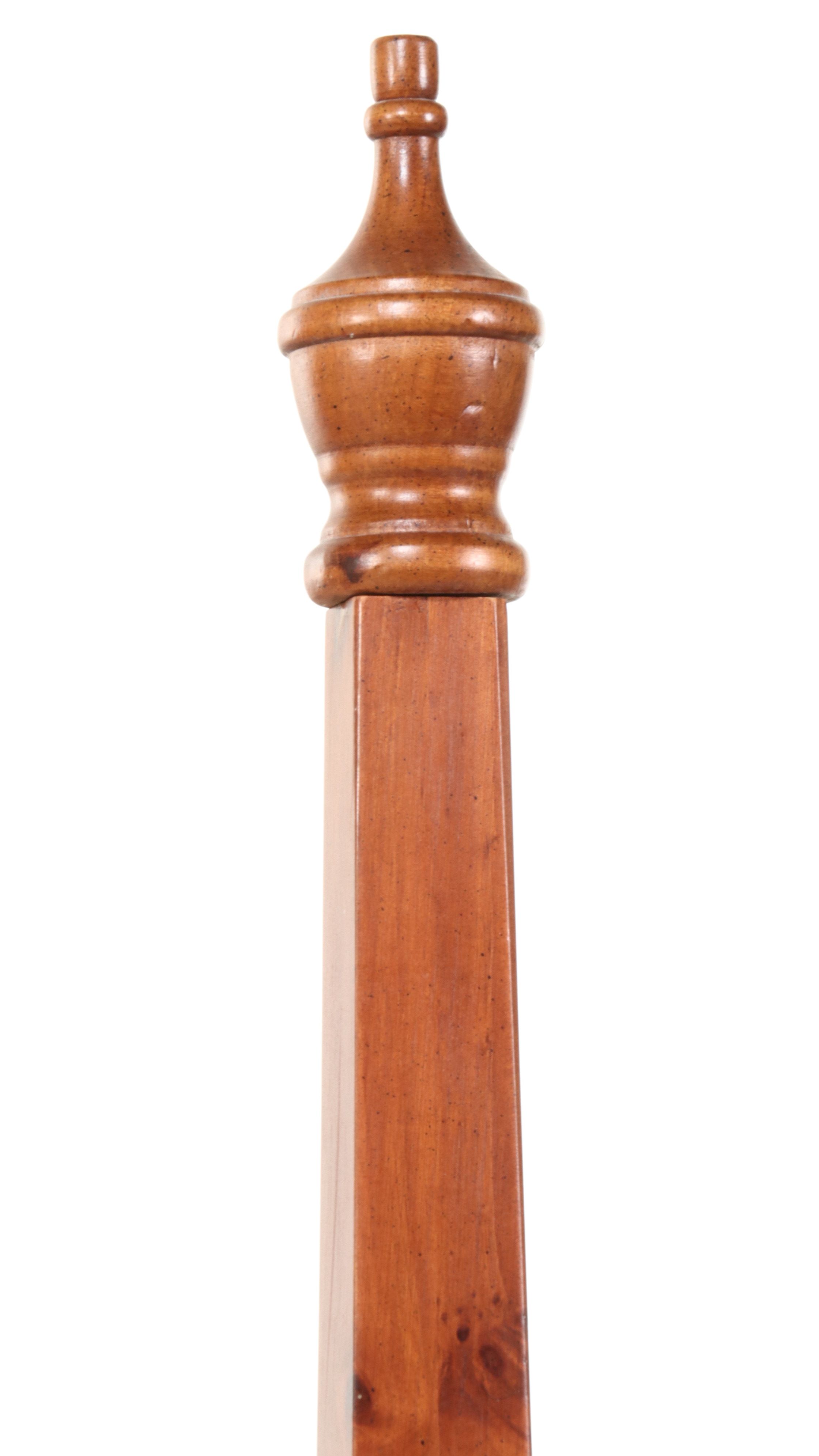 Broyhill Early American Style Pine Four-Poster Bed Frame and Nightstand