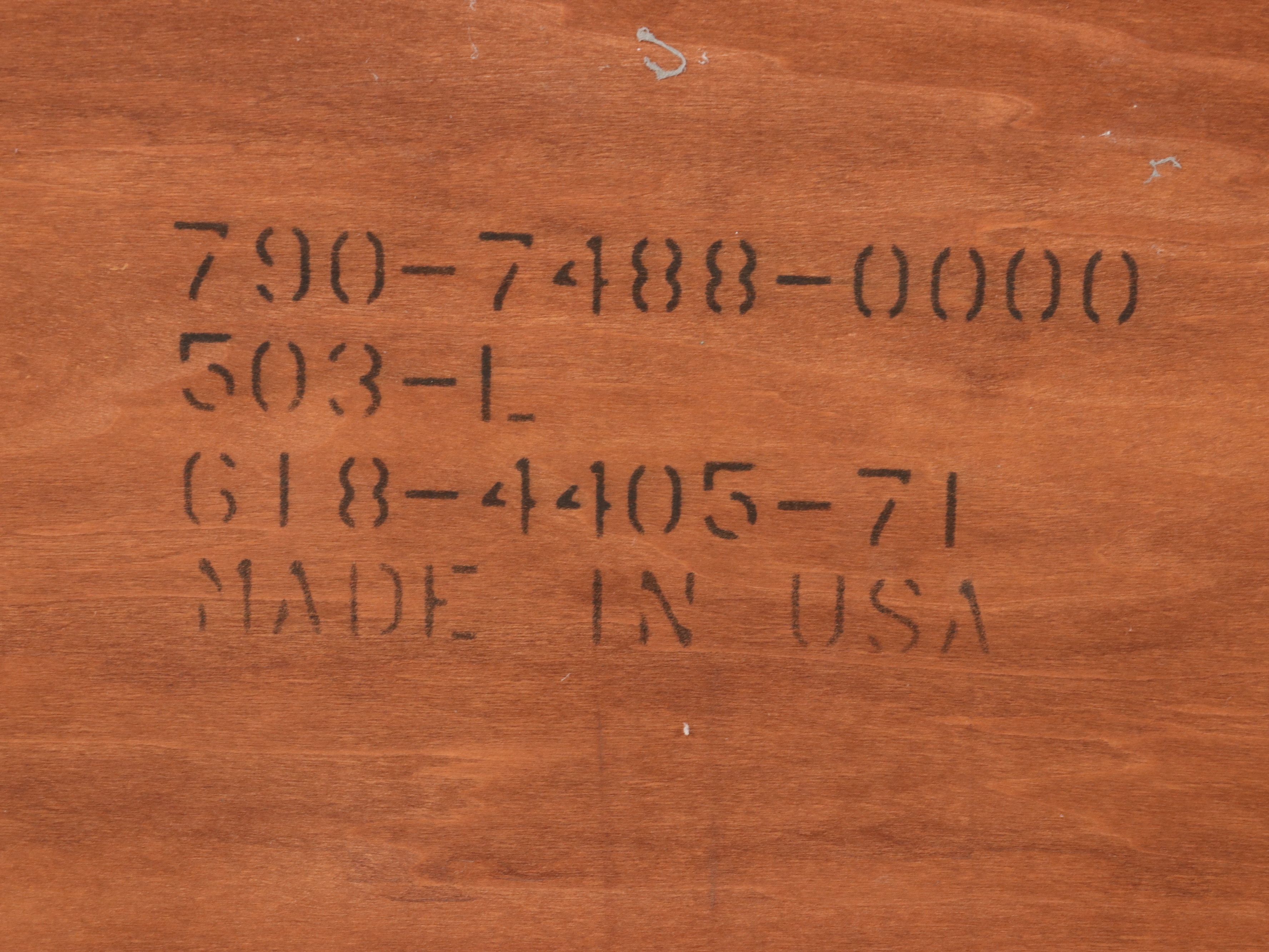 Broyhill Early American Style Pine Four-Poster Bed Frame and Nightstand