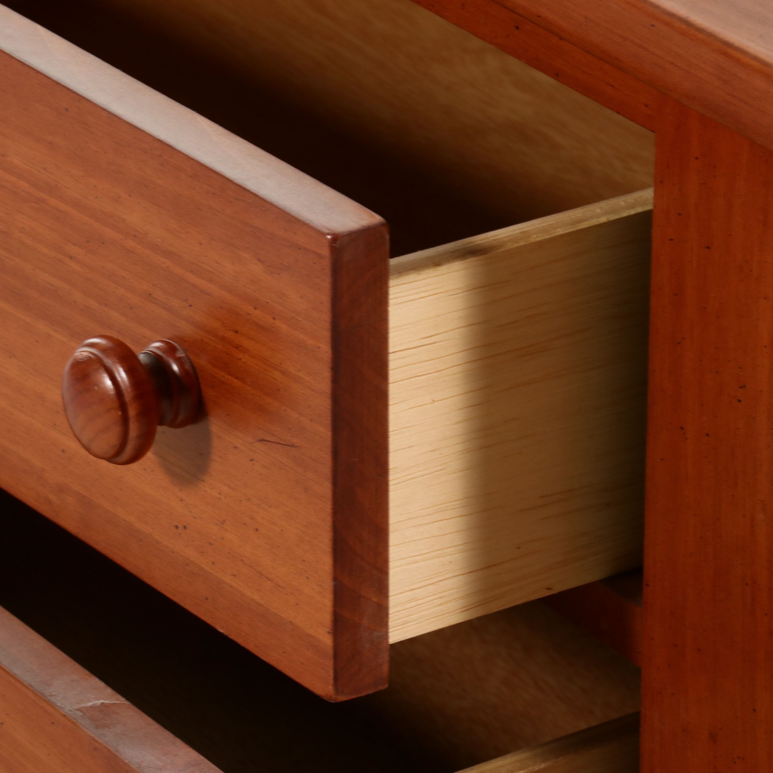 Broyhill Early American Style Pine Four-Poster Bed Frame and Nightstand