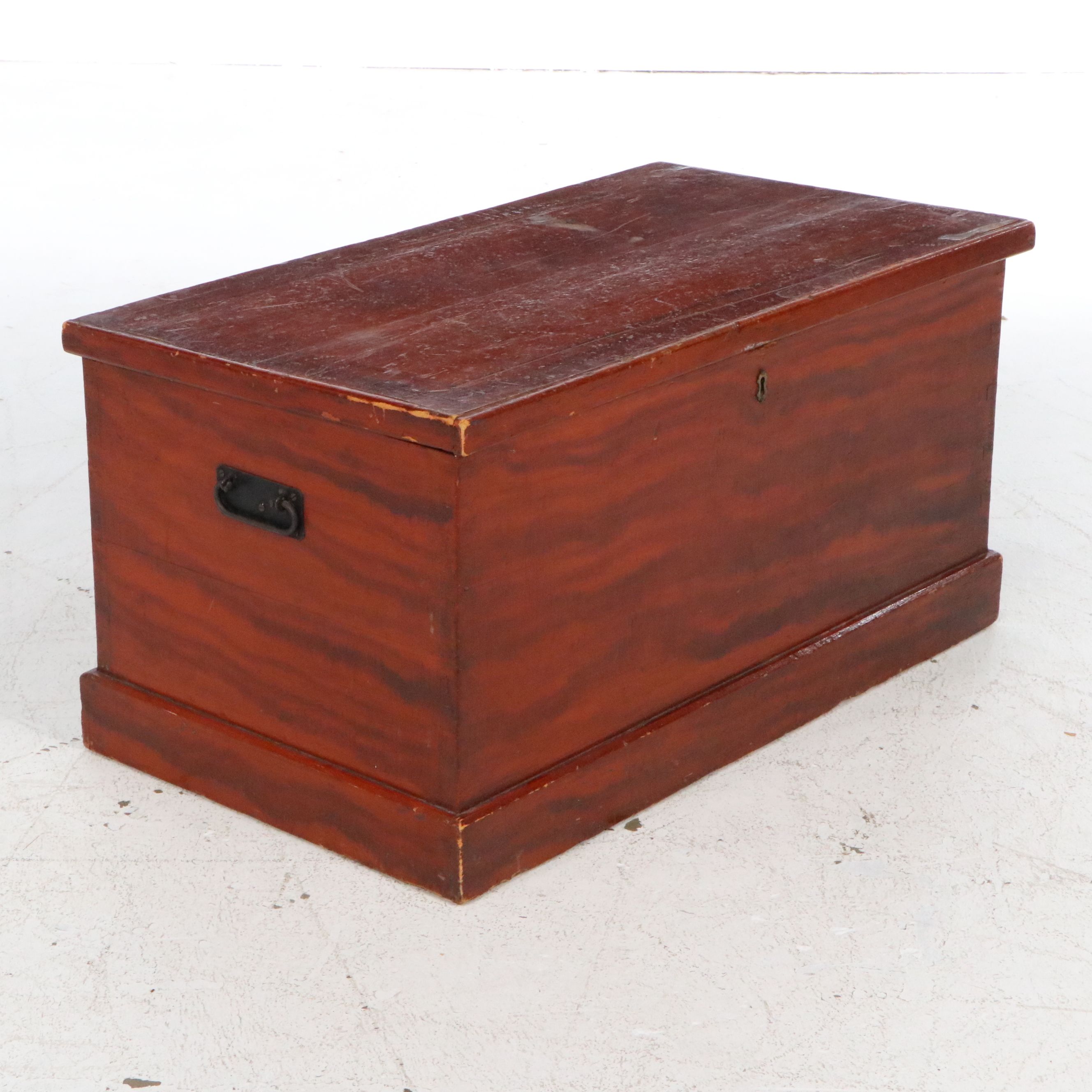 American Provincial Grained Pine Blanket Chest, 19th Century