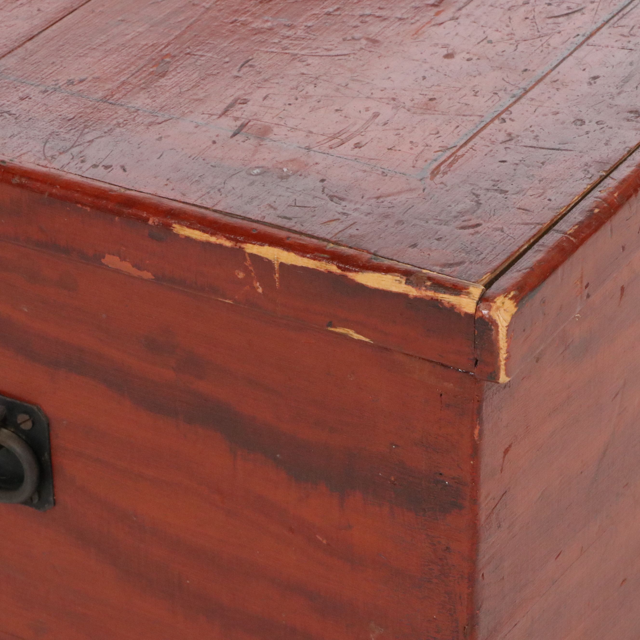 American Provincial Grained Pine Blanket Chest, 19th Century