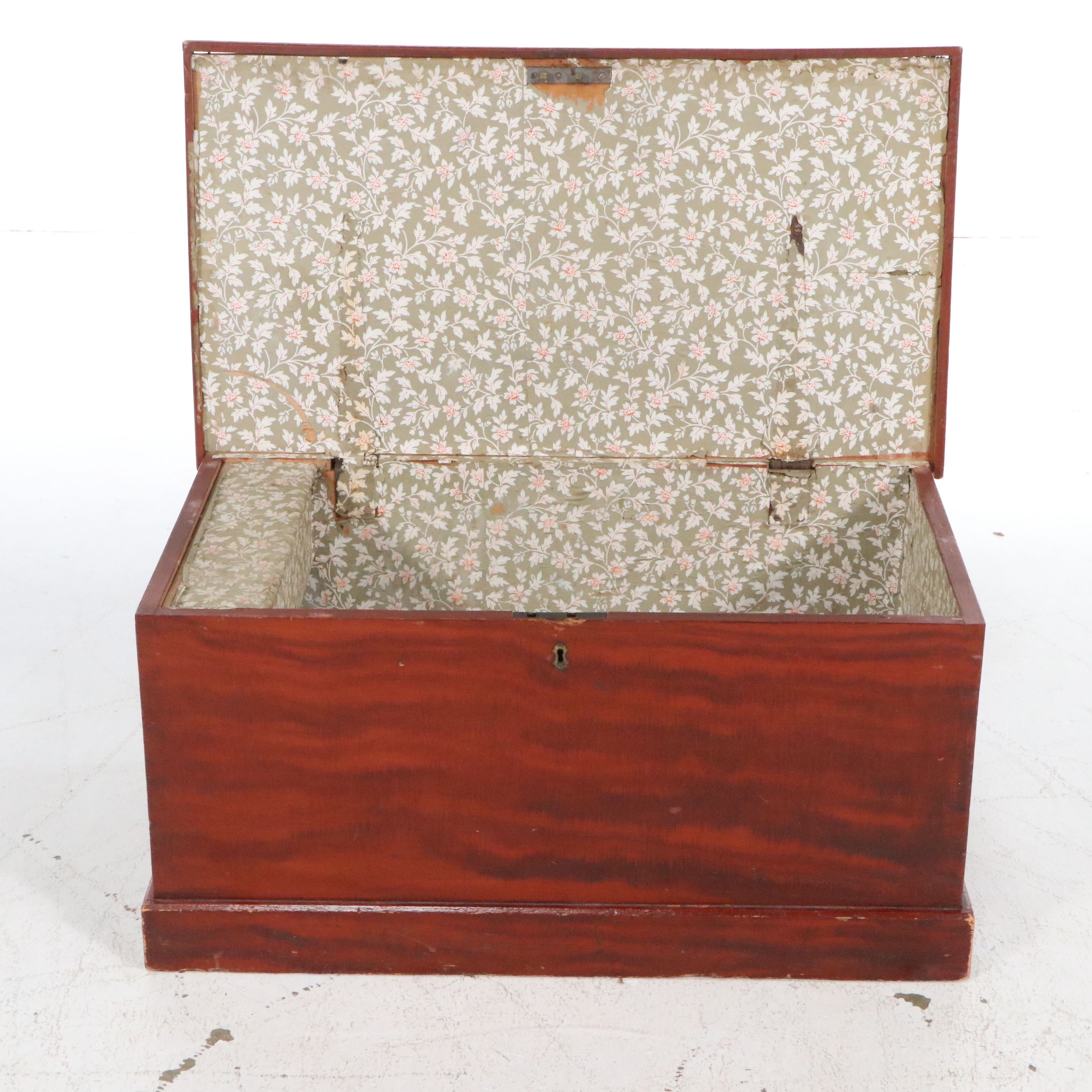 American Provincial Grained Pine Blanket Chest, 19th Century