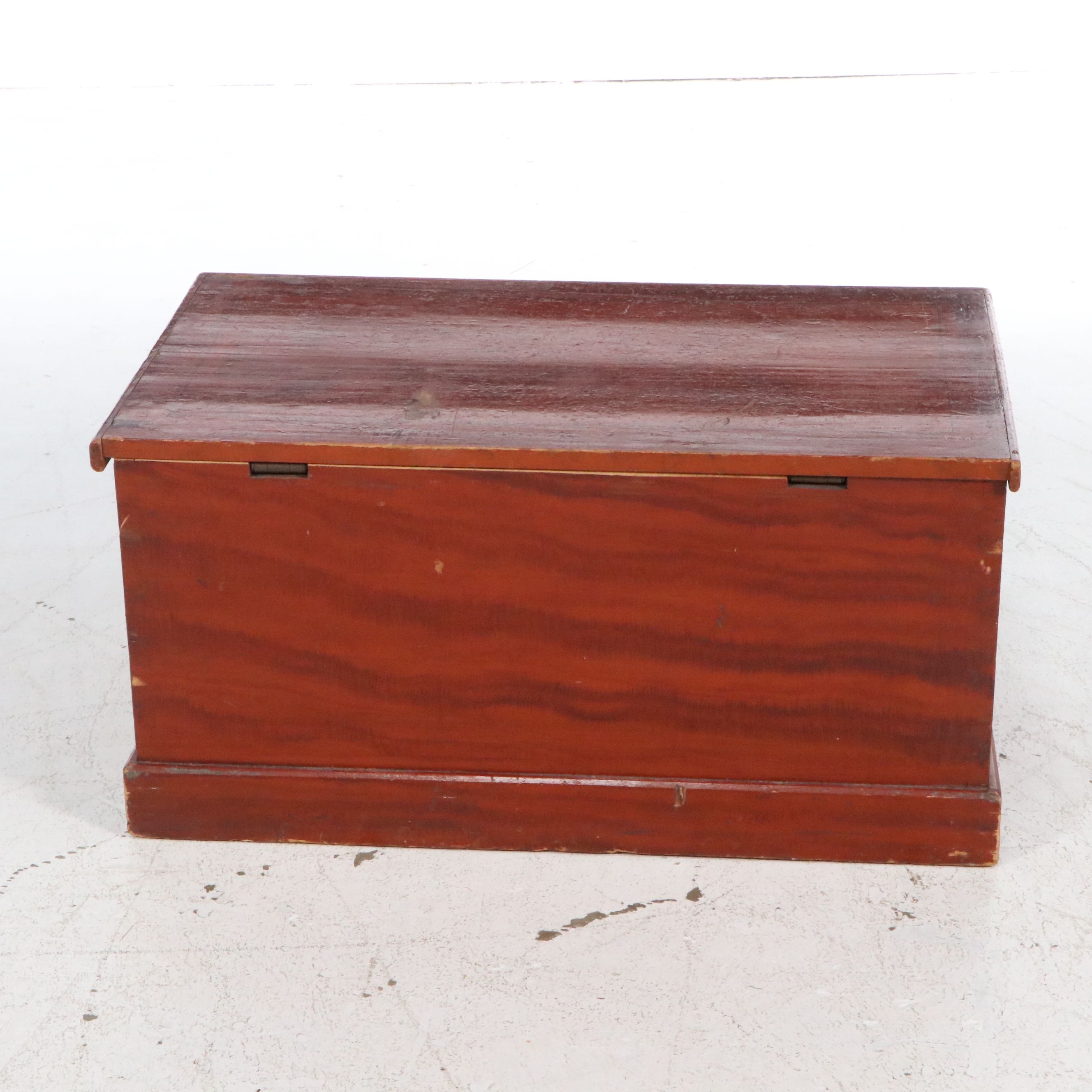 American Provincial Grained Pine Blanket Chest, 19th Century