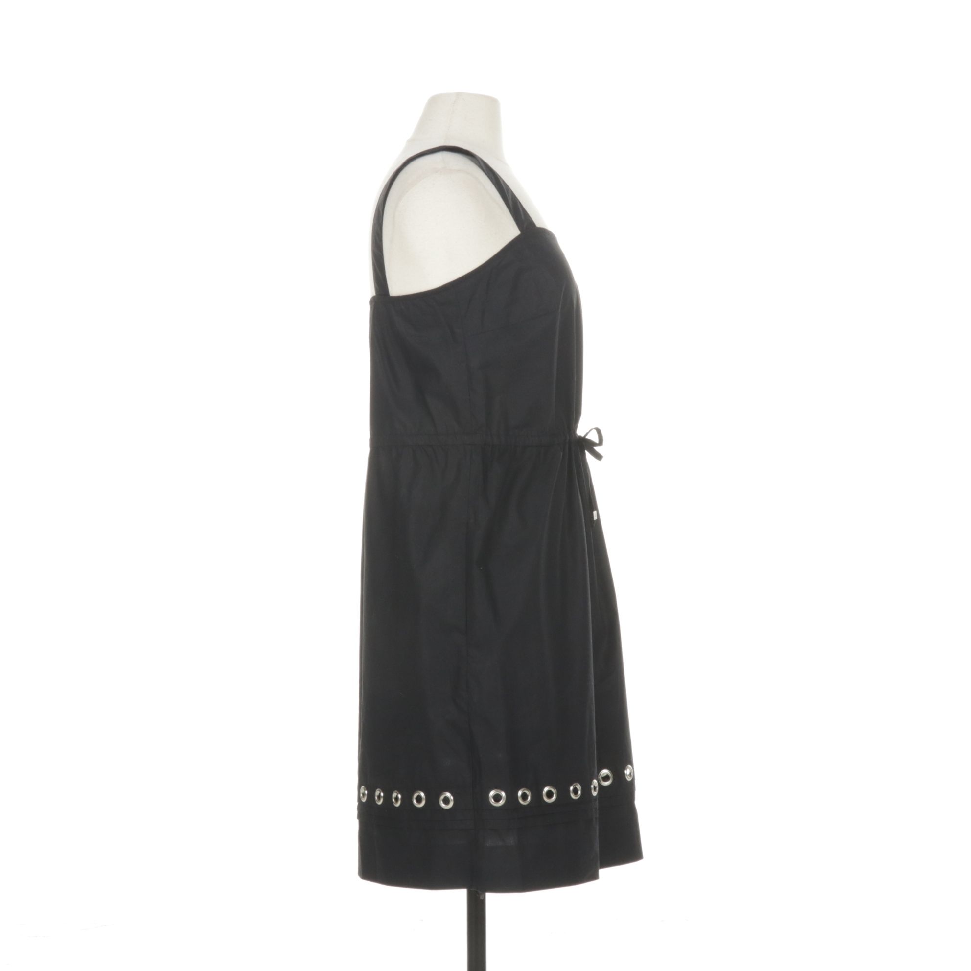 MICHAEL Michael Kors Black Sundress with Eyelet Trim and Drawstring Waist