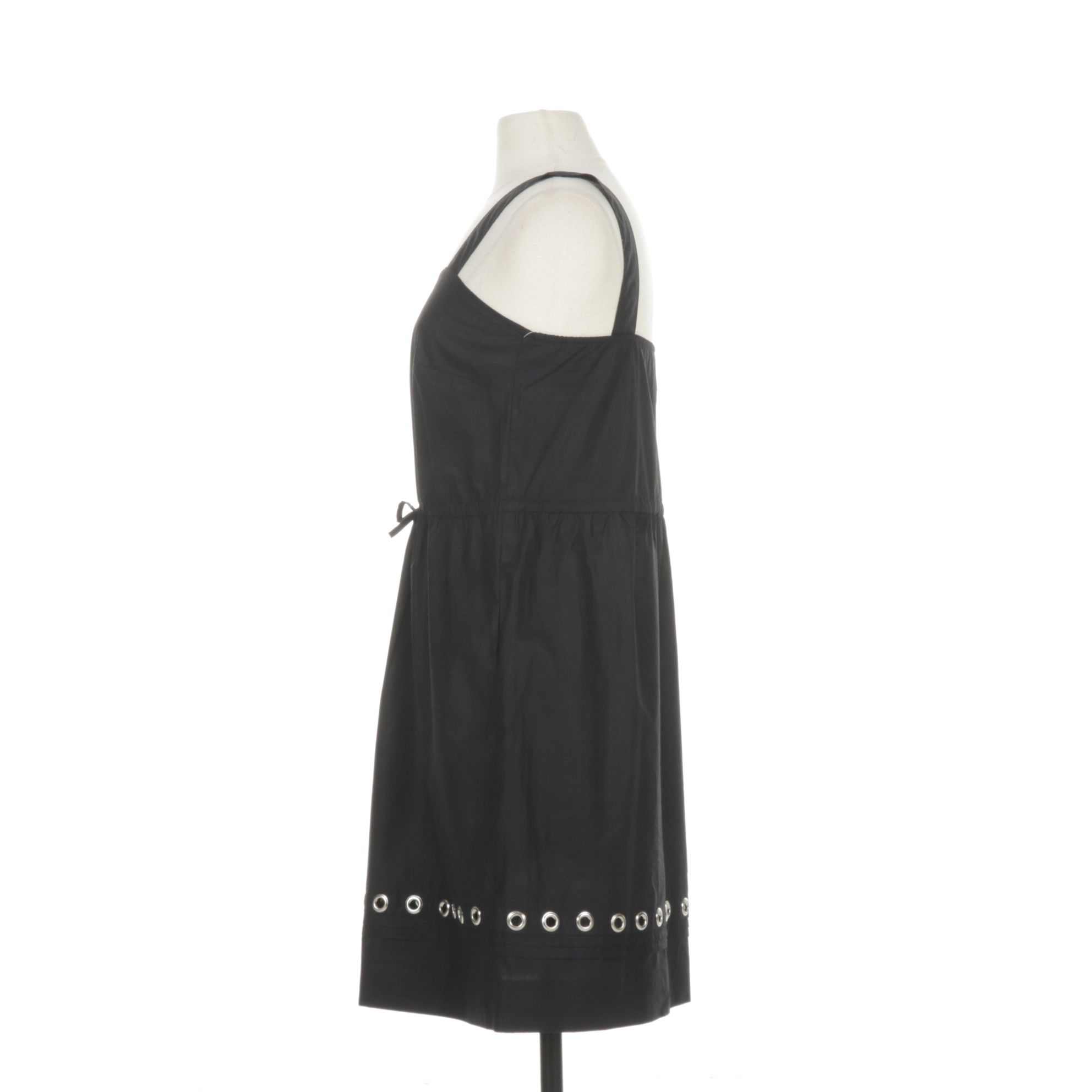 MICHAEL Michael Kors Black Sundress with Eyelet Trim and Drawstring Waist
